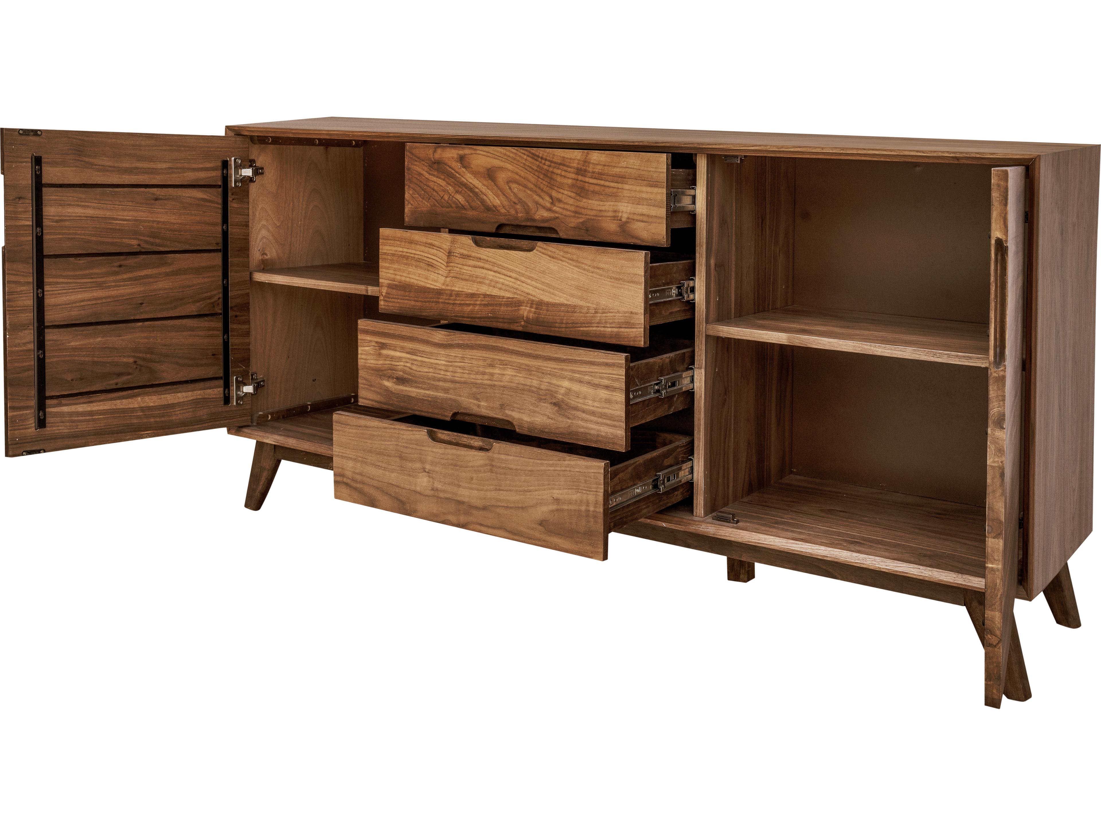 Unique Furniture Sedona 63" Walnut Wood Sideboard