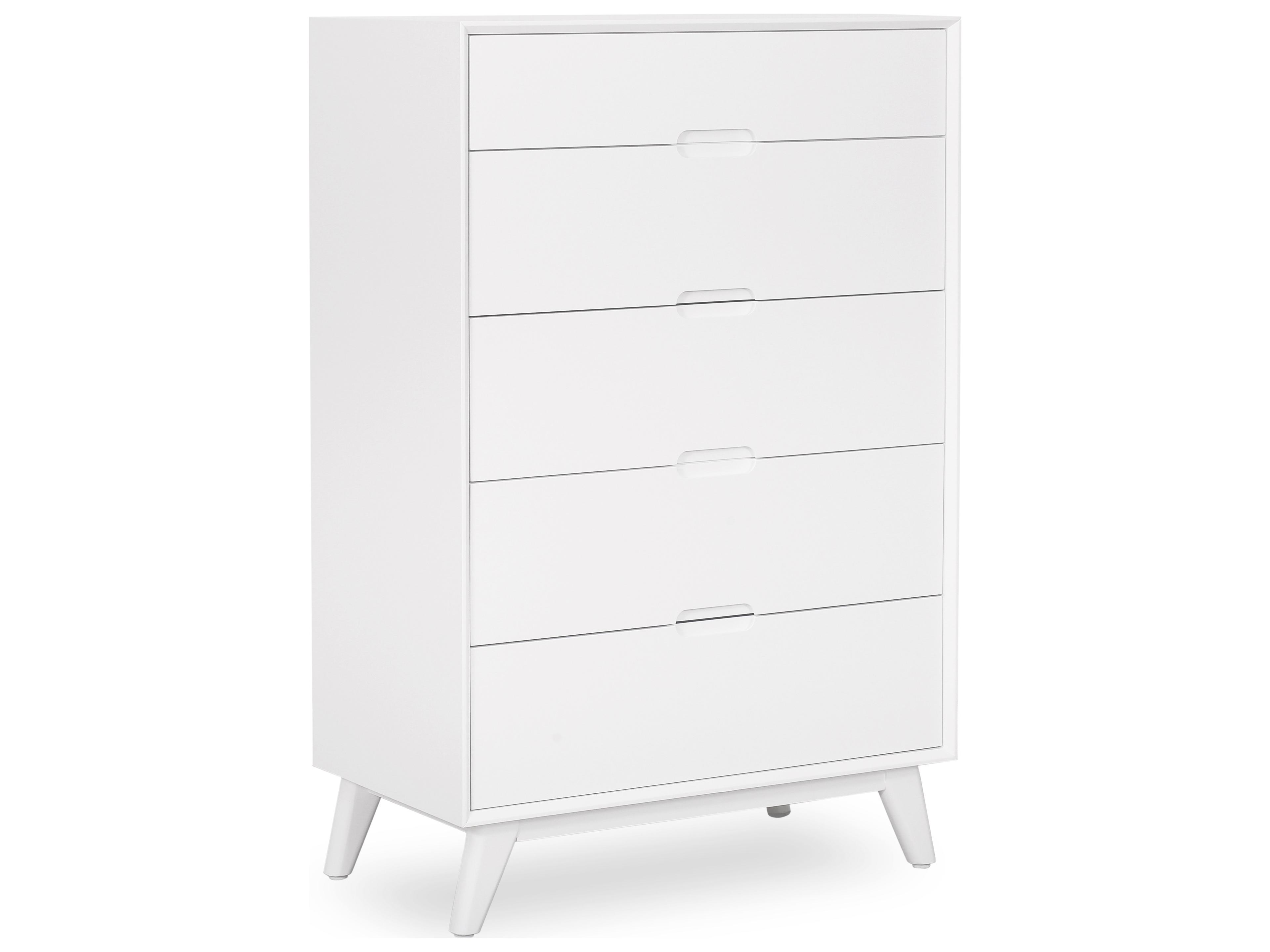 Unique Furniture Sedona 5-Drawers White Rubberwood Accent Chest