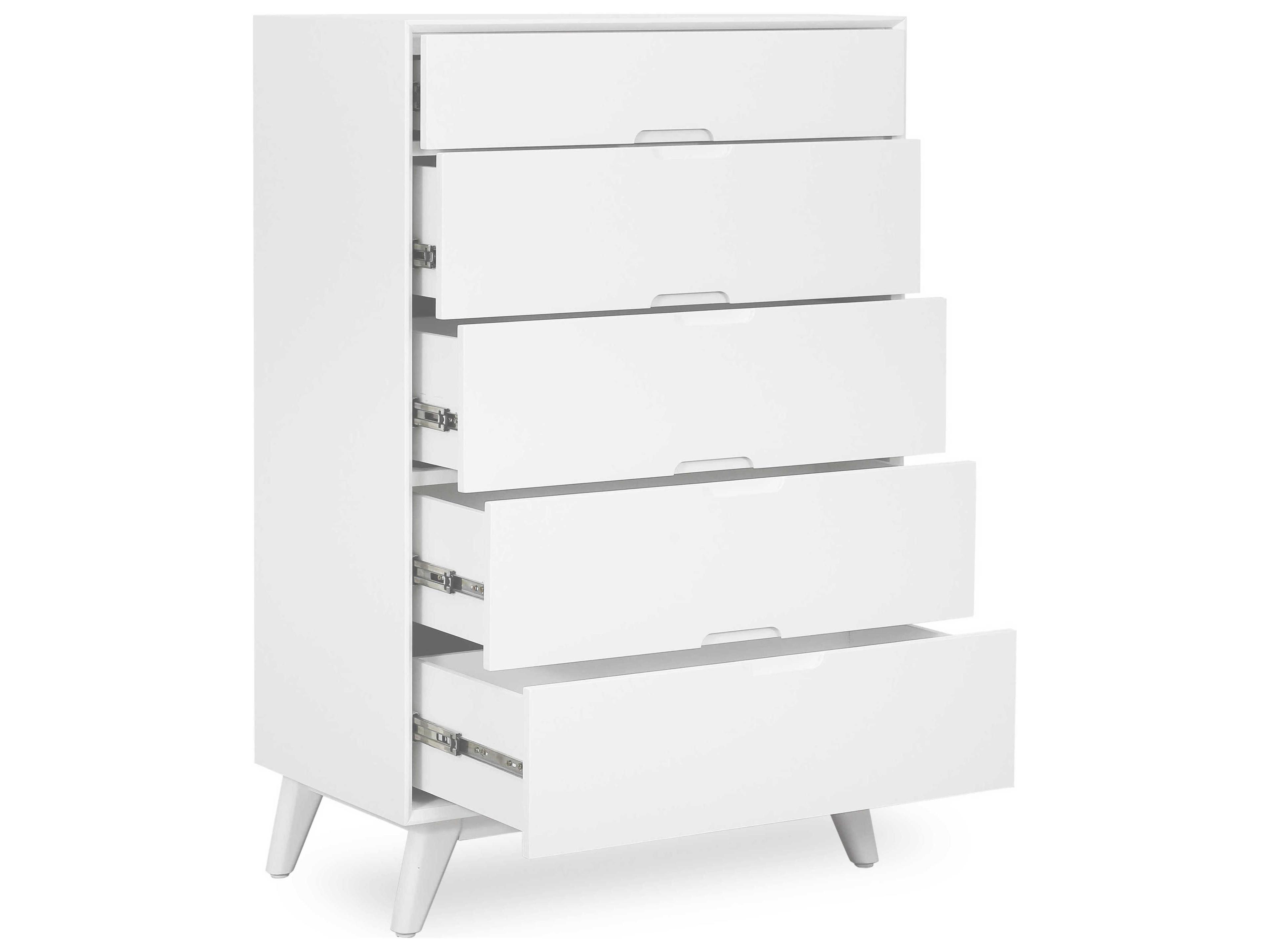 Unique Furniture Sedona 5-Drawers White Rubberwood Accent Chest
