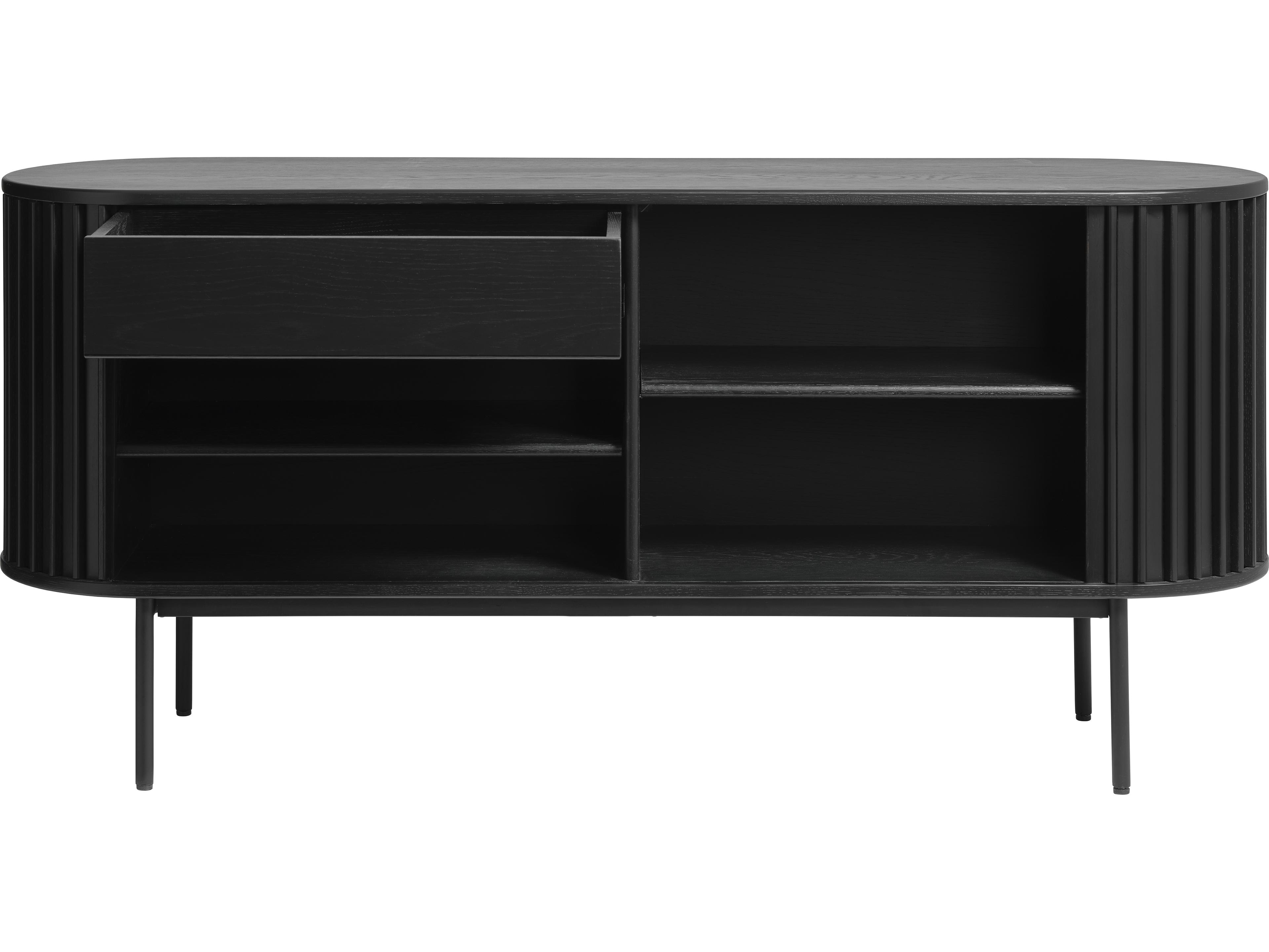 Unique Furniture Siena 63" Oak Wood Black Sideboard