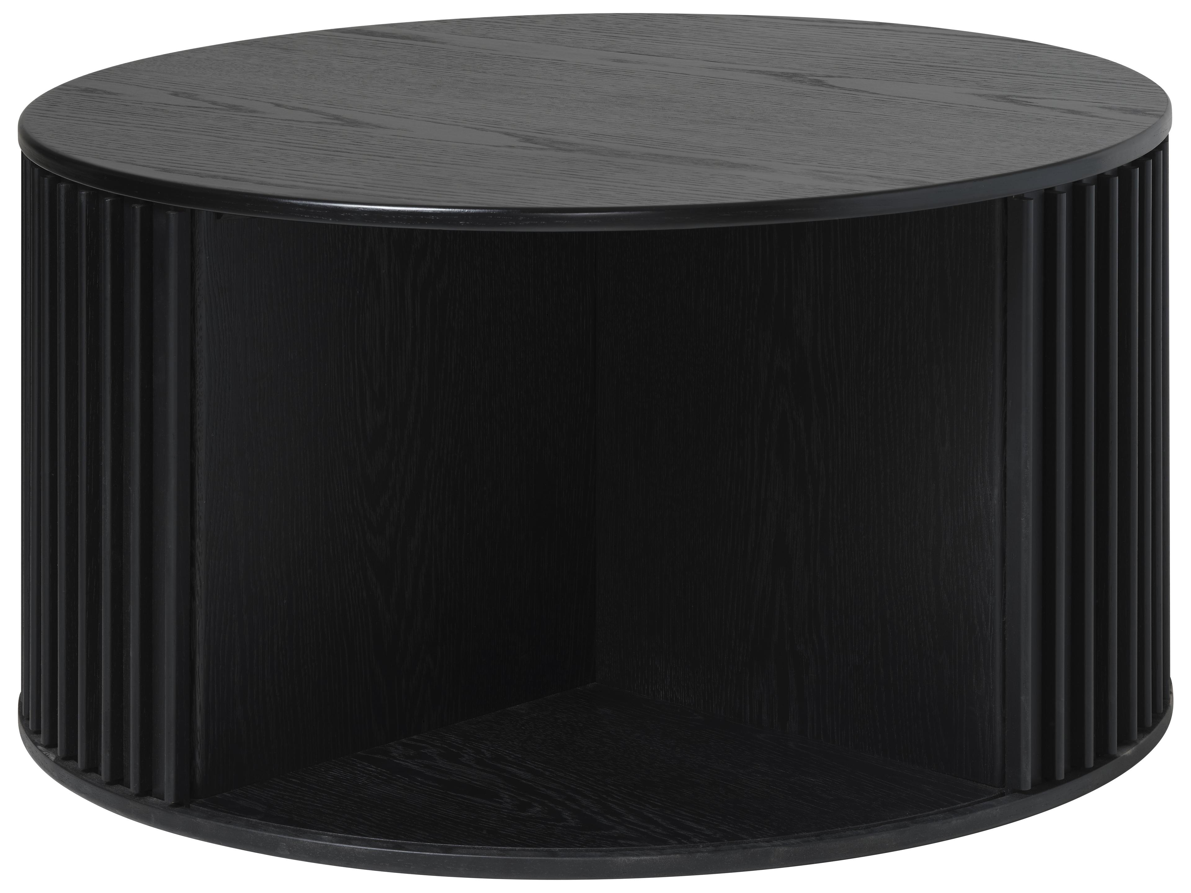 Unique Furniture Siena Round Wood Black Oak Coffee Table