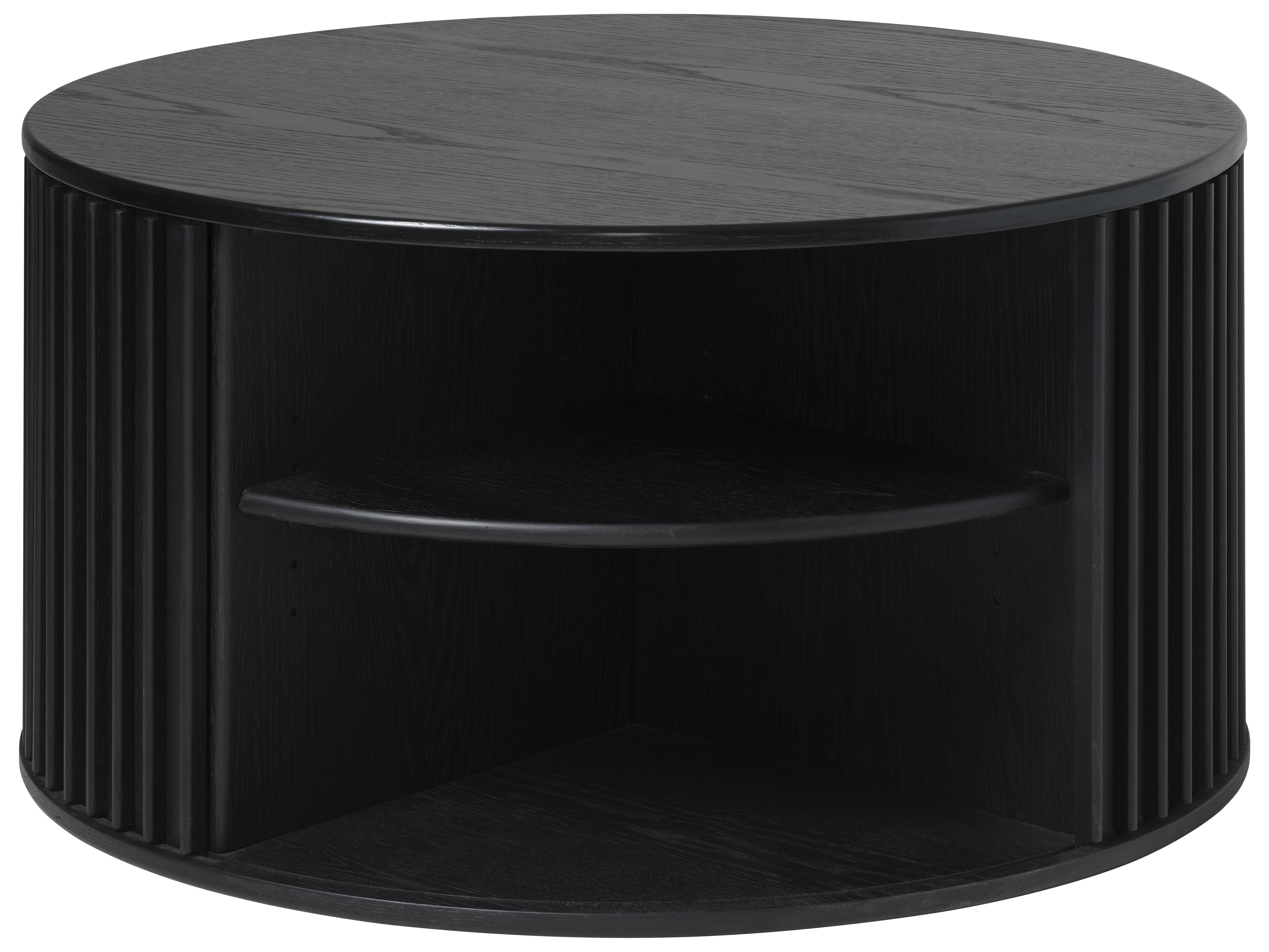 Unique Furniture Siena Round Wood Black Oak Coffee Table
