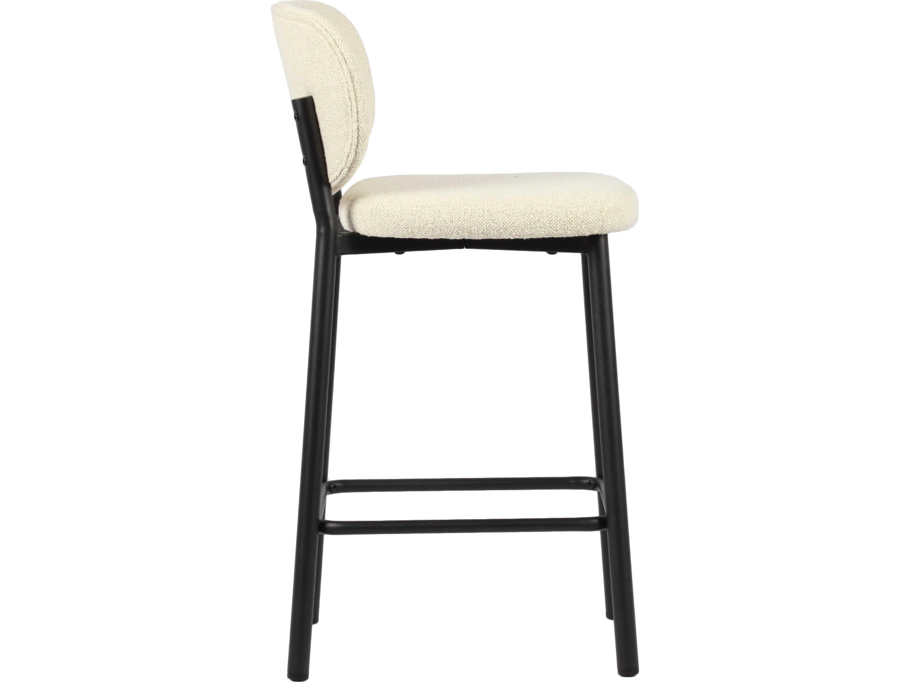 Unique Furniture Chairs Off-White Upholstered Counter Stool Set of 2