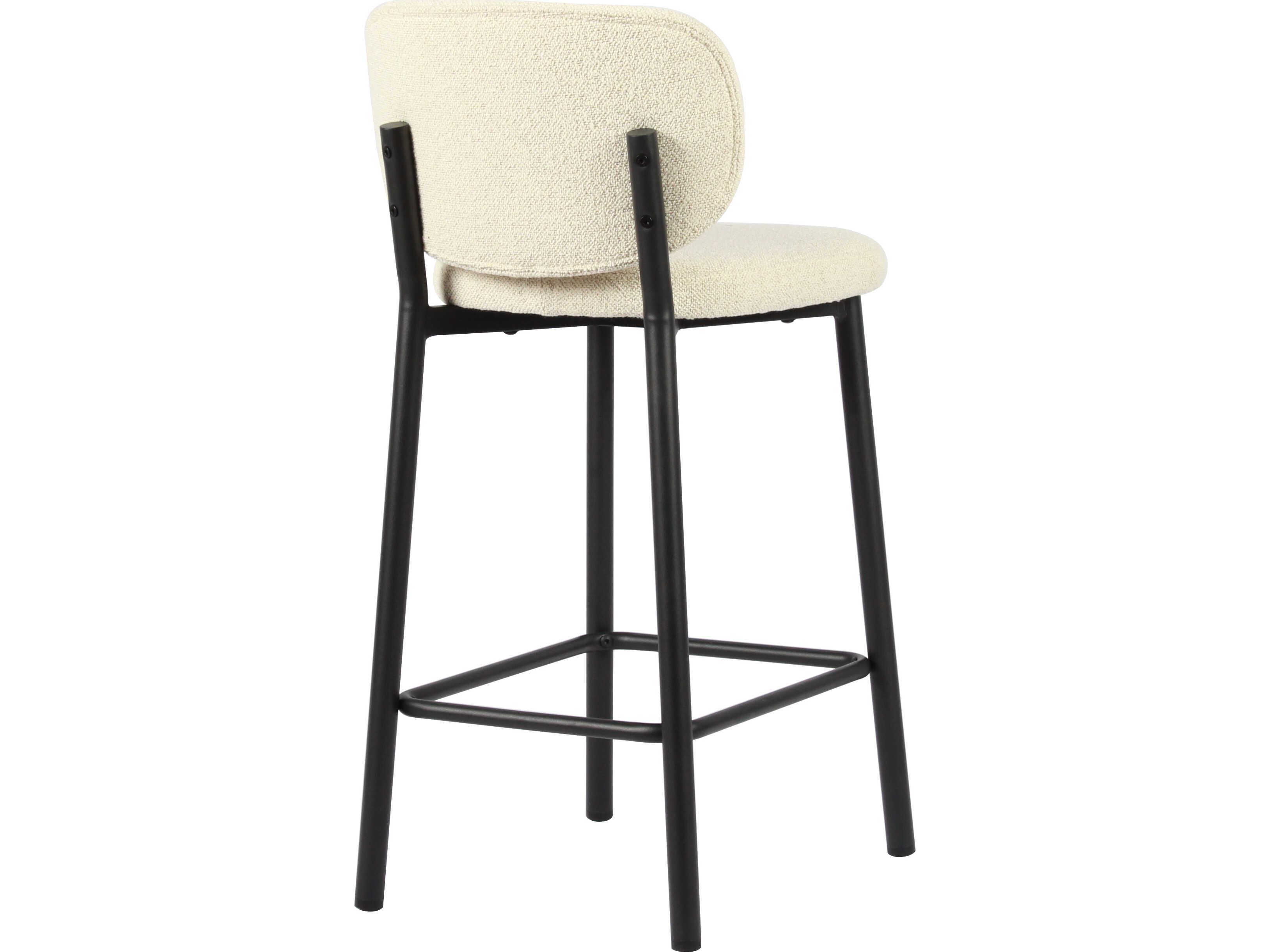 Unique Furniture Chairs Off-White Upholstered Counter Stool Set of 2