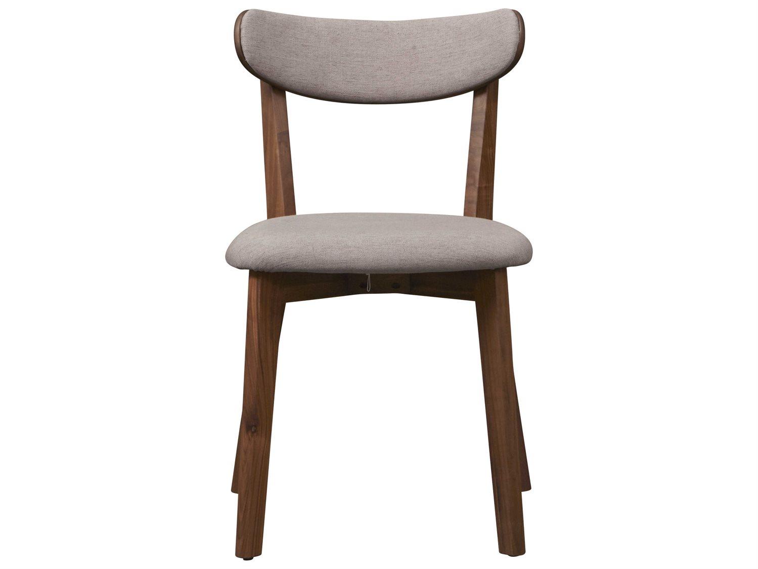 Unique Furniture Tahoe Walnut Wood Brown Upholstered Side Dining Chair