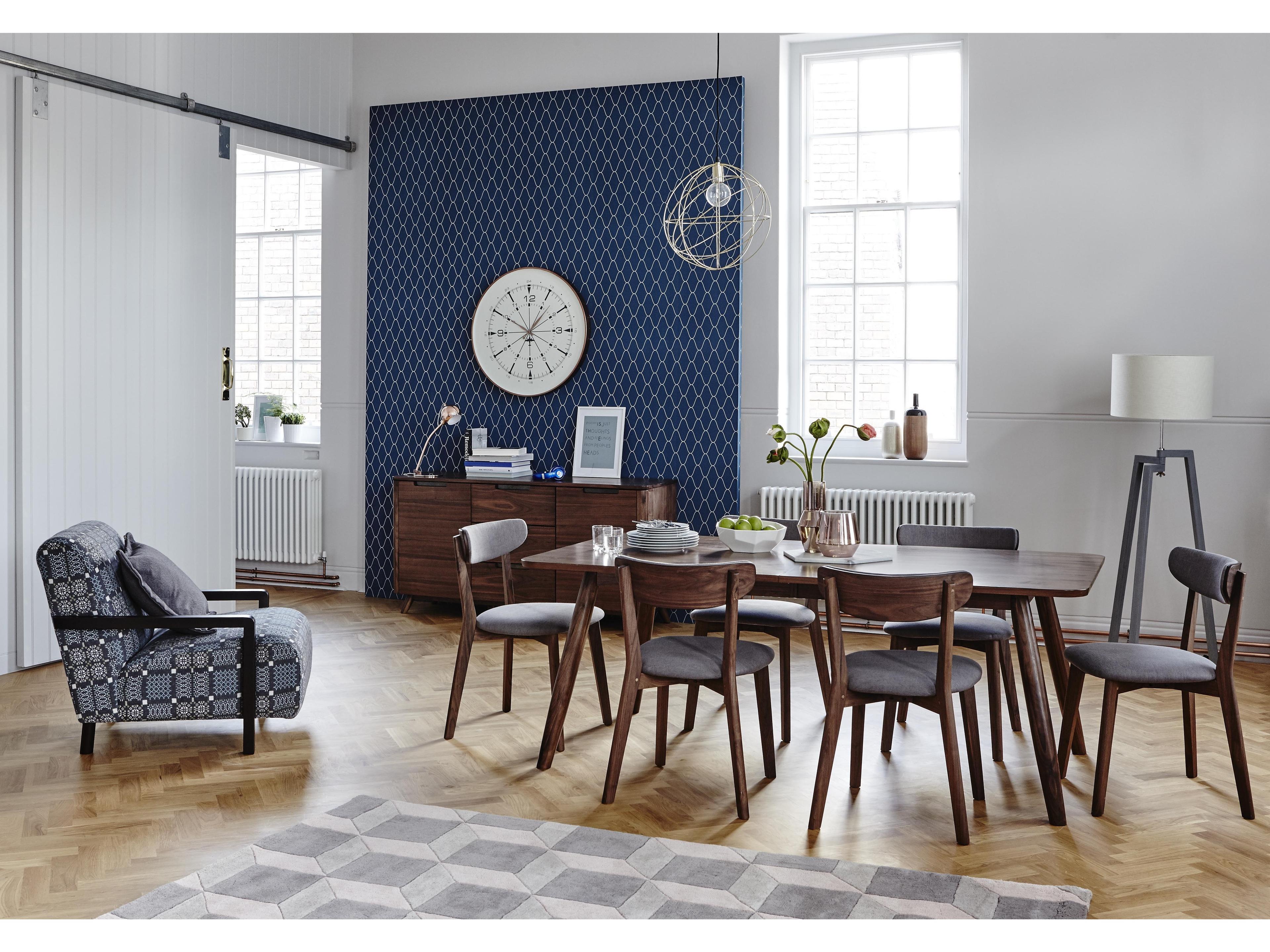 Unique Furniture Tahoe Rectangular Wood Walnut Dining Table