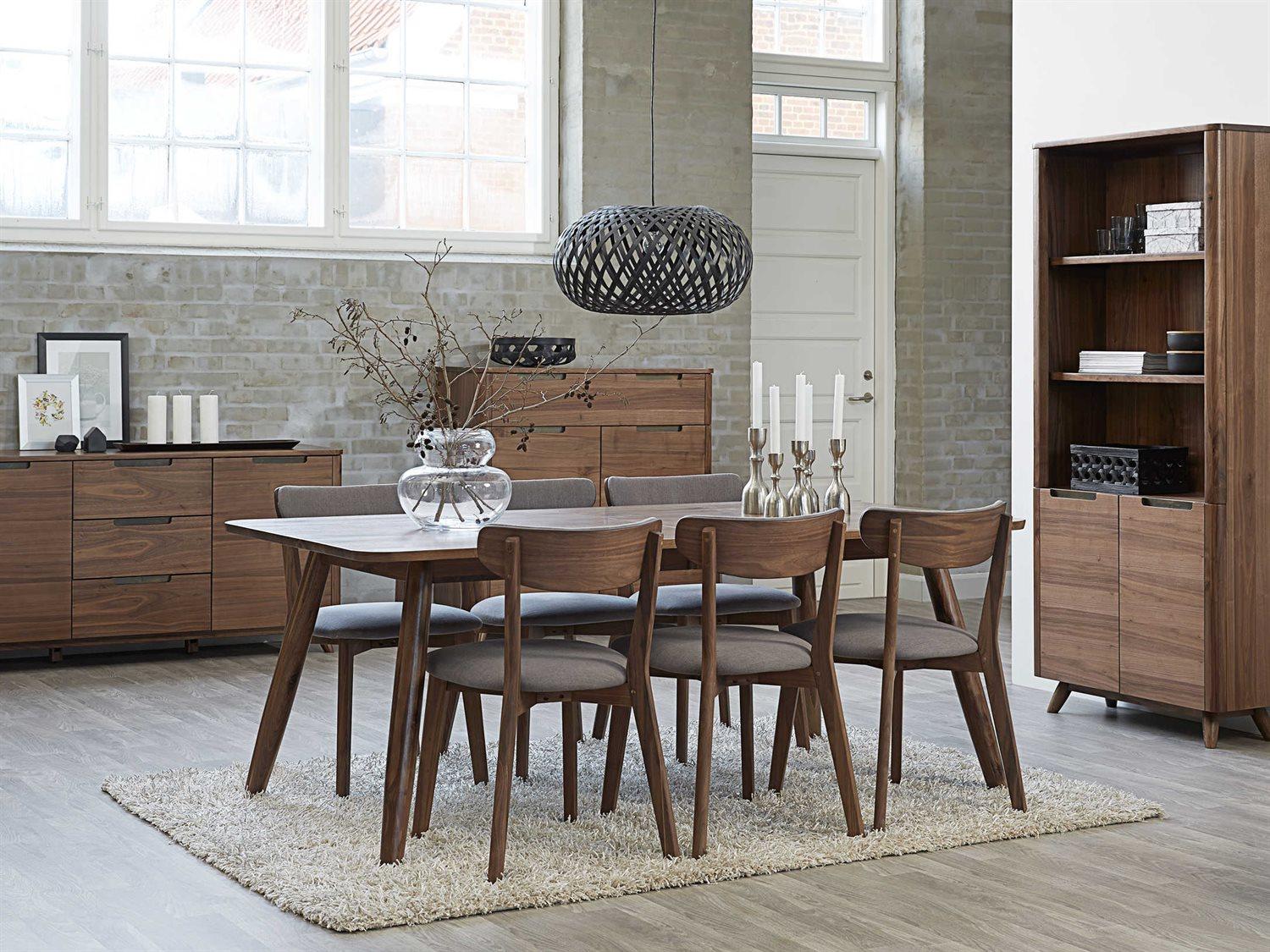 Unique Furniture Tahoe Rectangular Wood Walnut Dining Table