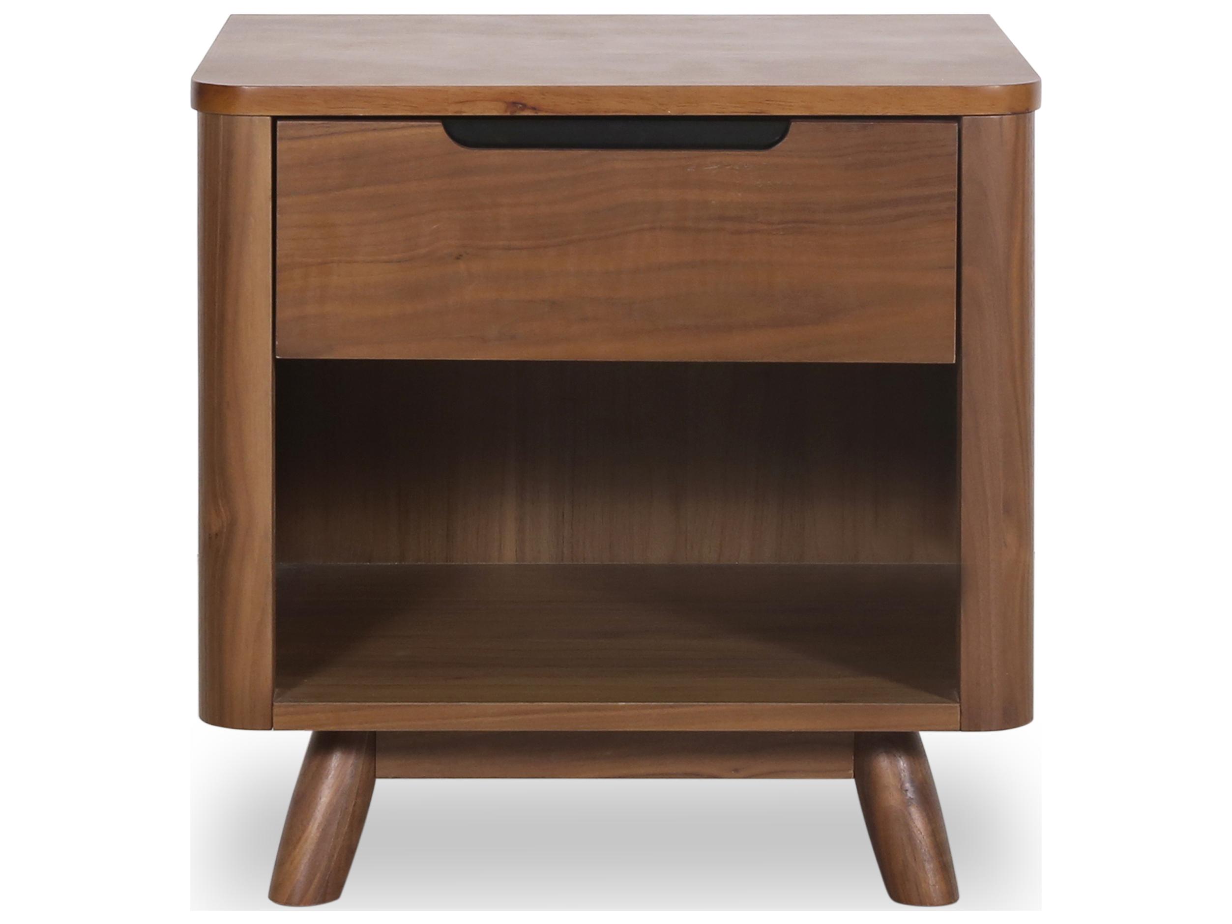 Unique Furniture Tahoe 1-Drawer Brown Walnut Wood Nightstand