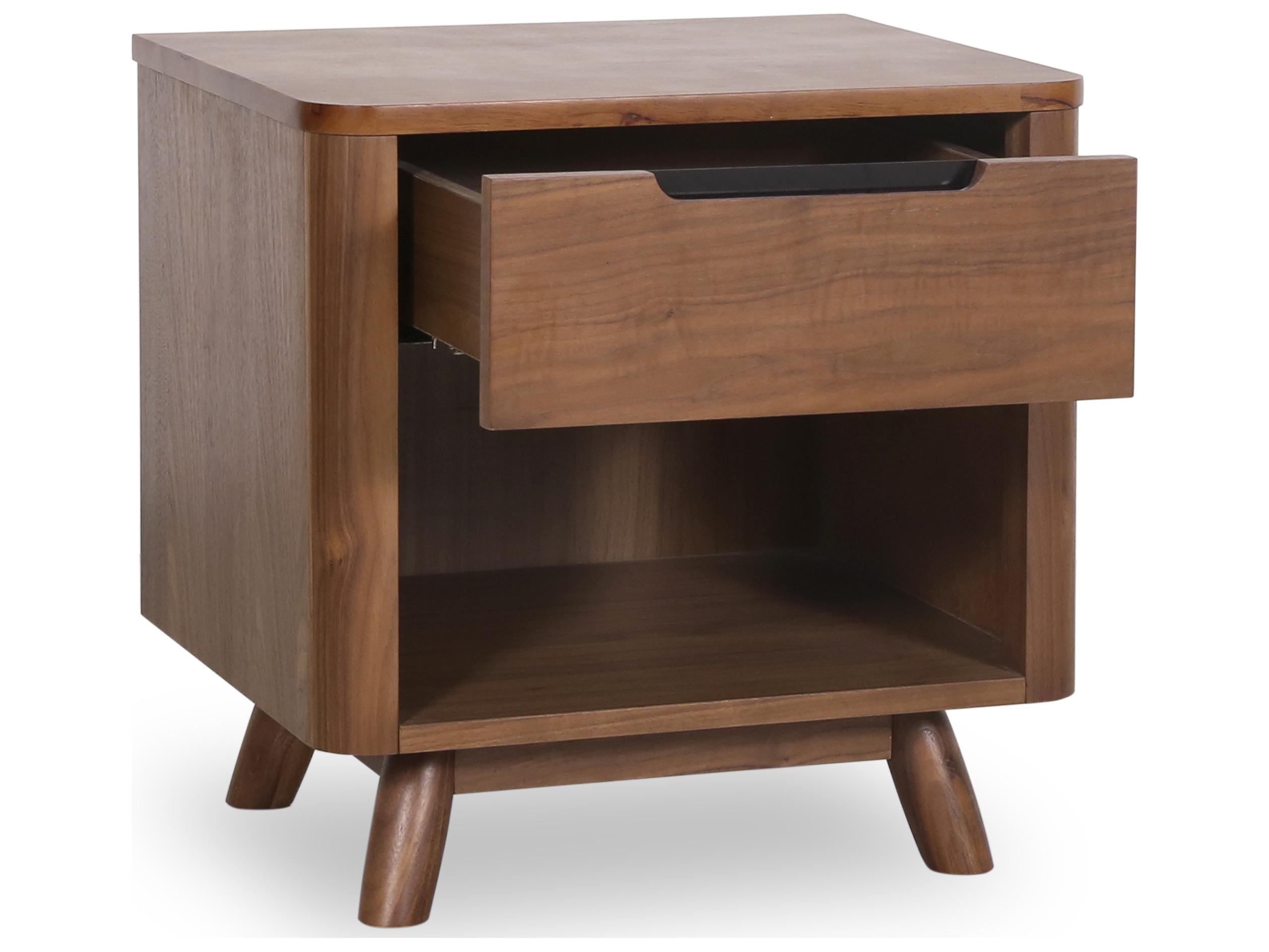 Unique Furniture Tahoe 1-Drawer Brown Walnut Wood Nightstand
