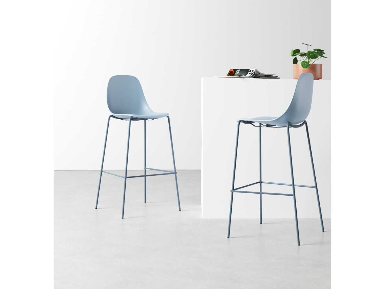 Unique Furniture Chairs Dusty Blue Counter Stool Set of 2