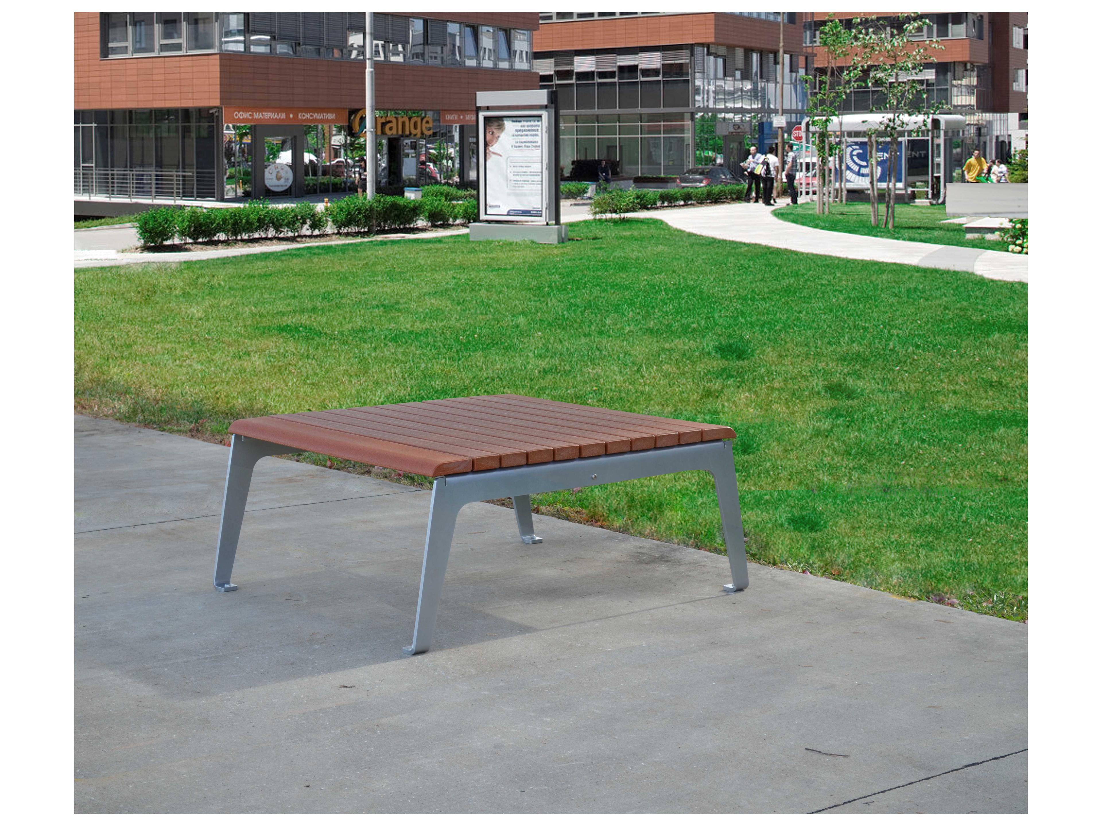 Frog Furnishings Plaza Steel Rectangular Outdoor Coffee Table