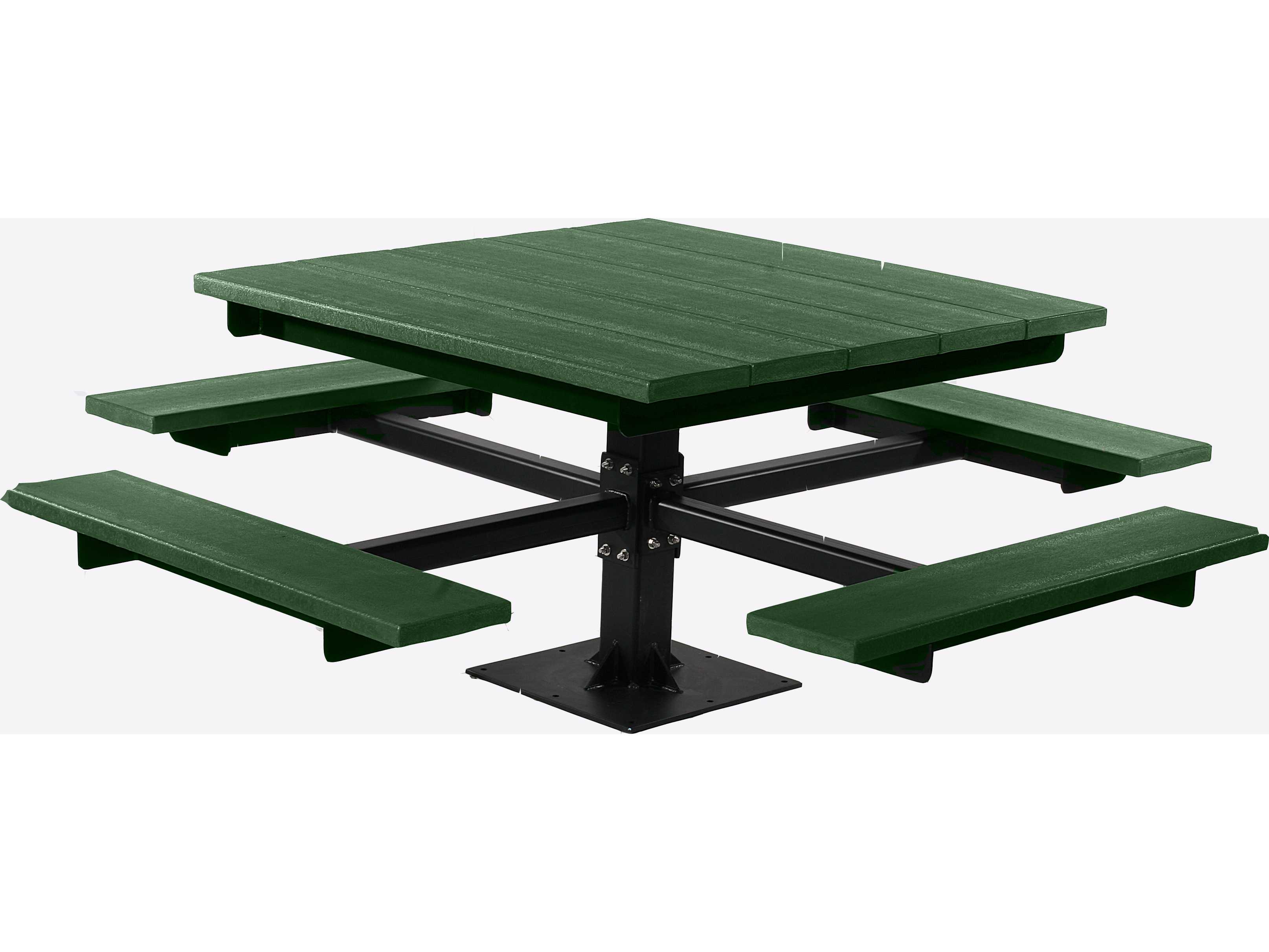 Frog Furnishings T Steel Square Patio Picnic Table