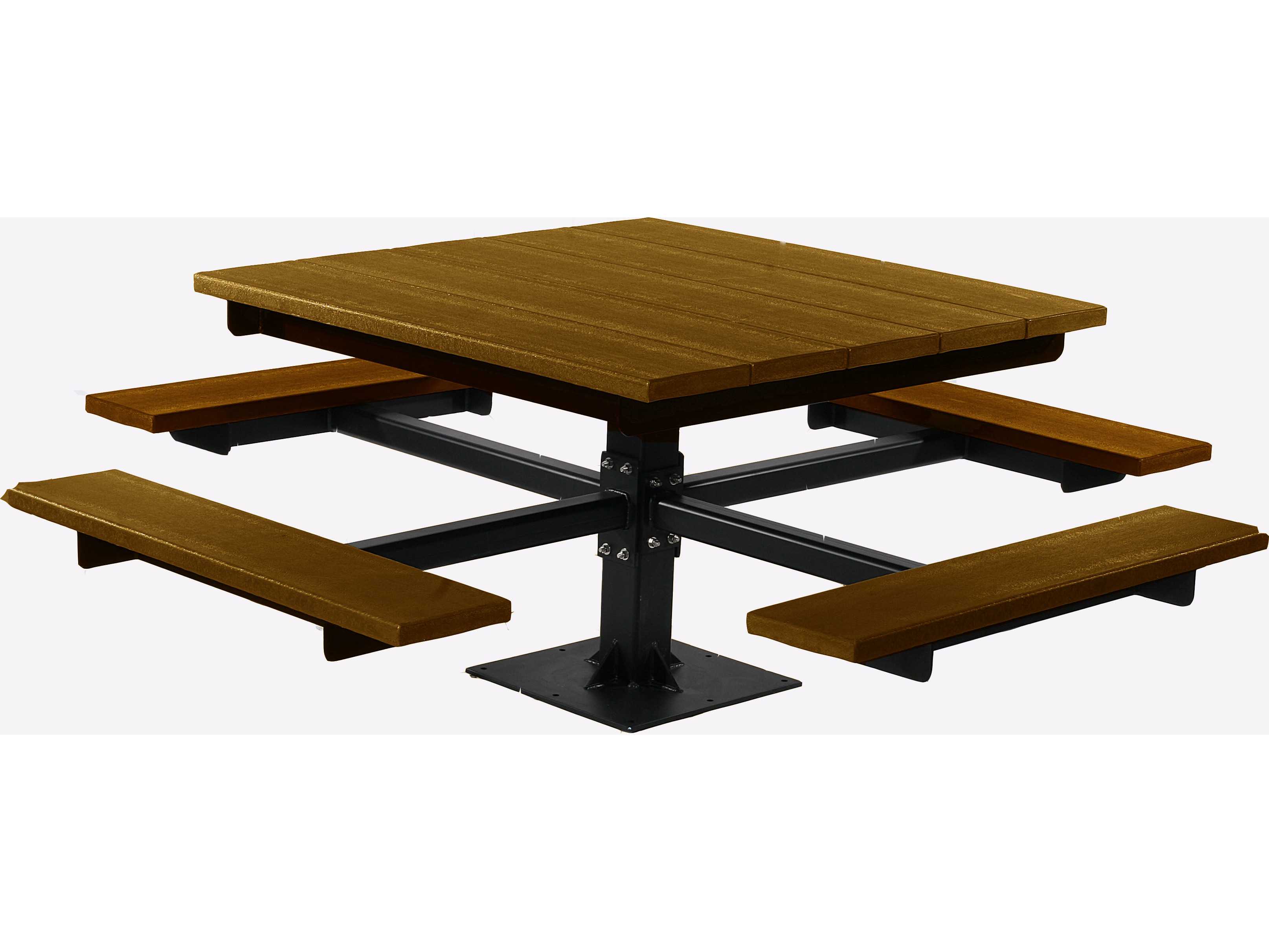 Frog Furnishings T Steel Square Patio Picnic Table