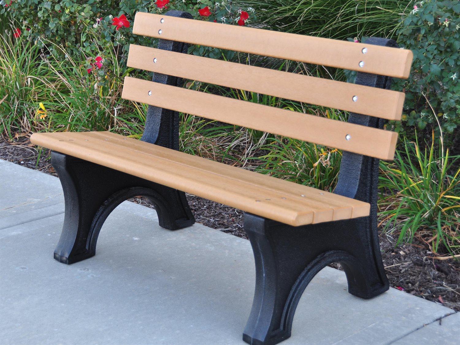 Frog Furnishings Comfort Park Avenue Recycled Plastic 4 ft. Outdoor Bench