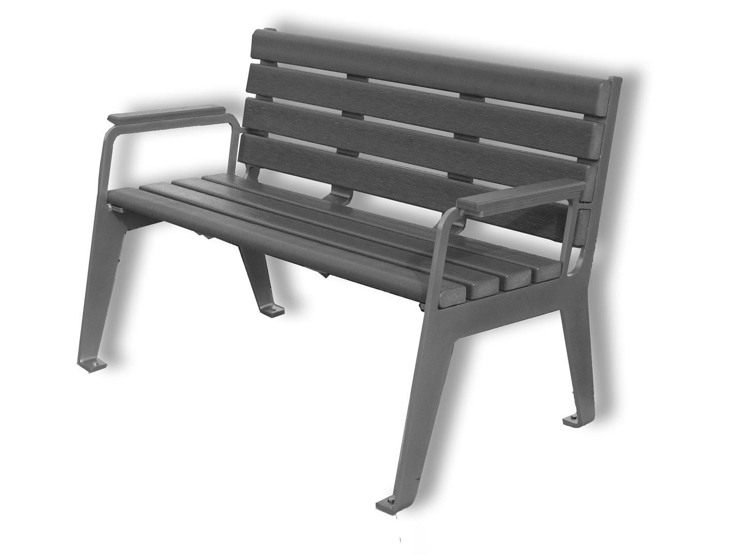 Frog Furnishings Plaza Stainless Steel 4 ft. Outdoor Bench