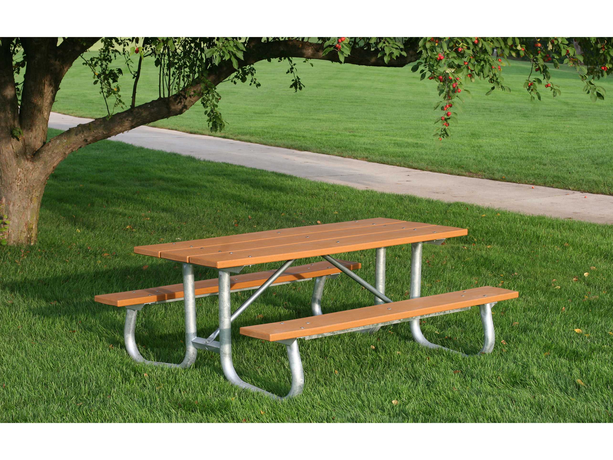 Frog Furnishings Galvanized Steel Rectangular Outdoor Picnic Table