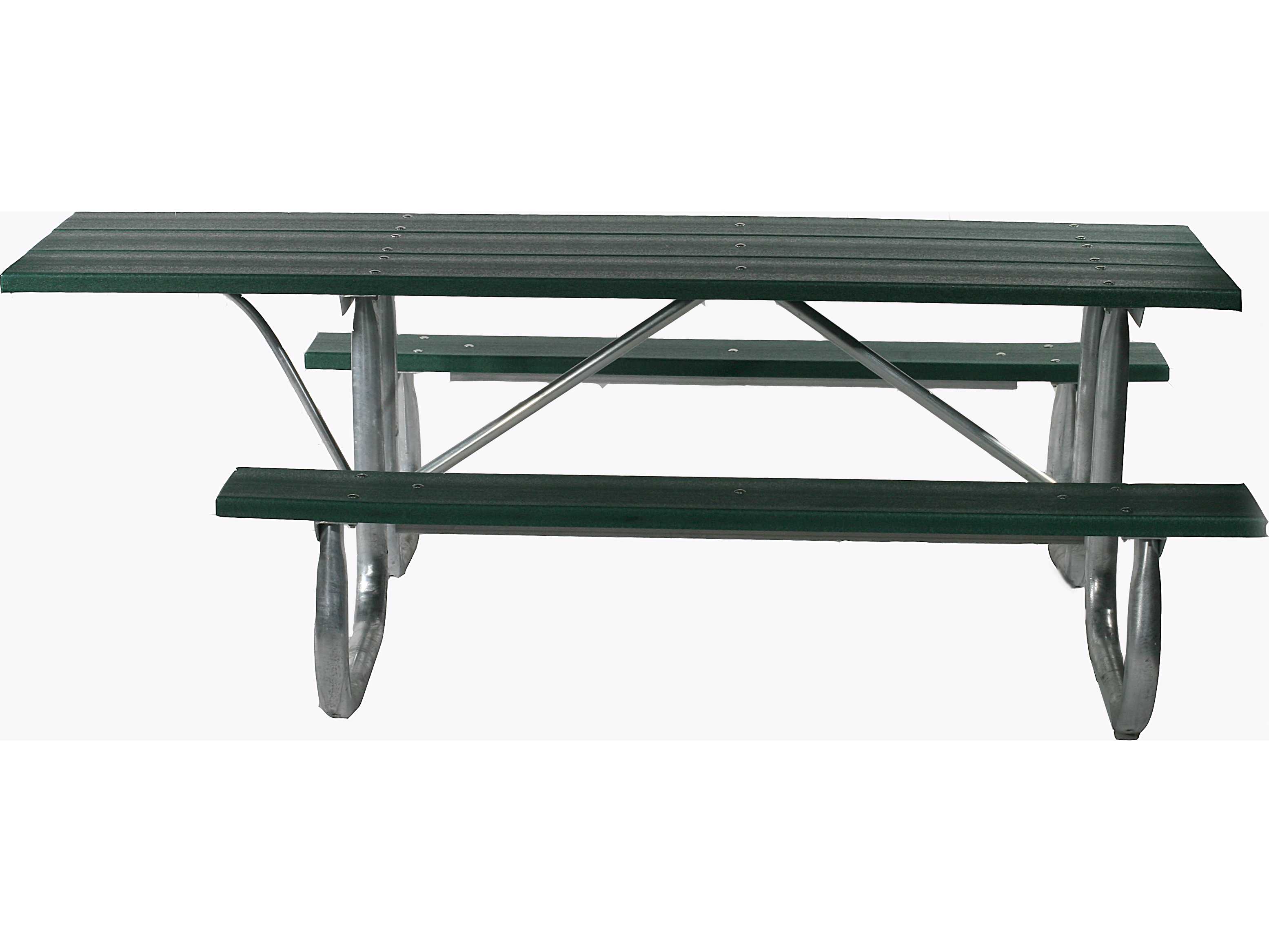 Frog Furnishings Galvanized Steel ADA Rectangular Outdoor Patio Picnic Table