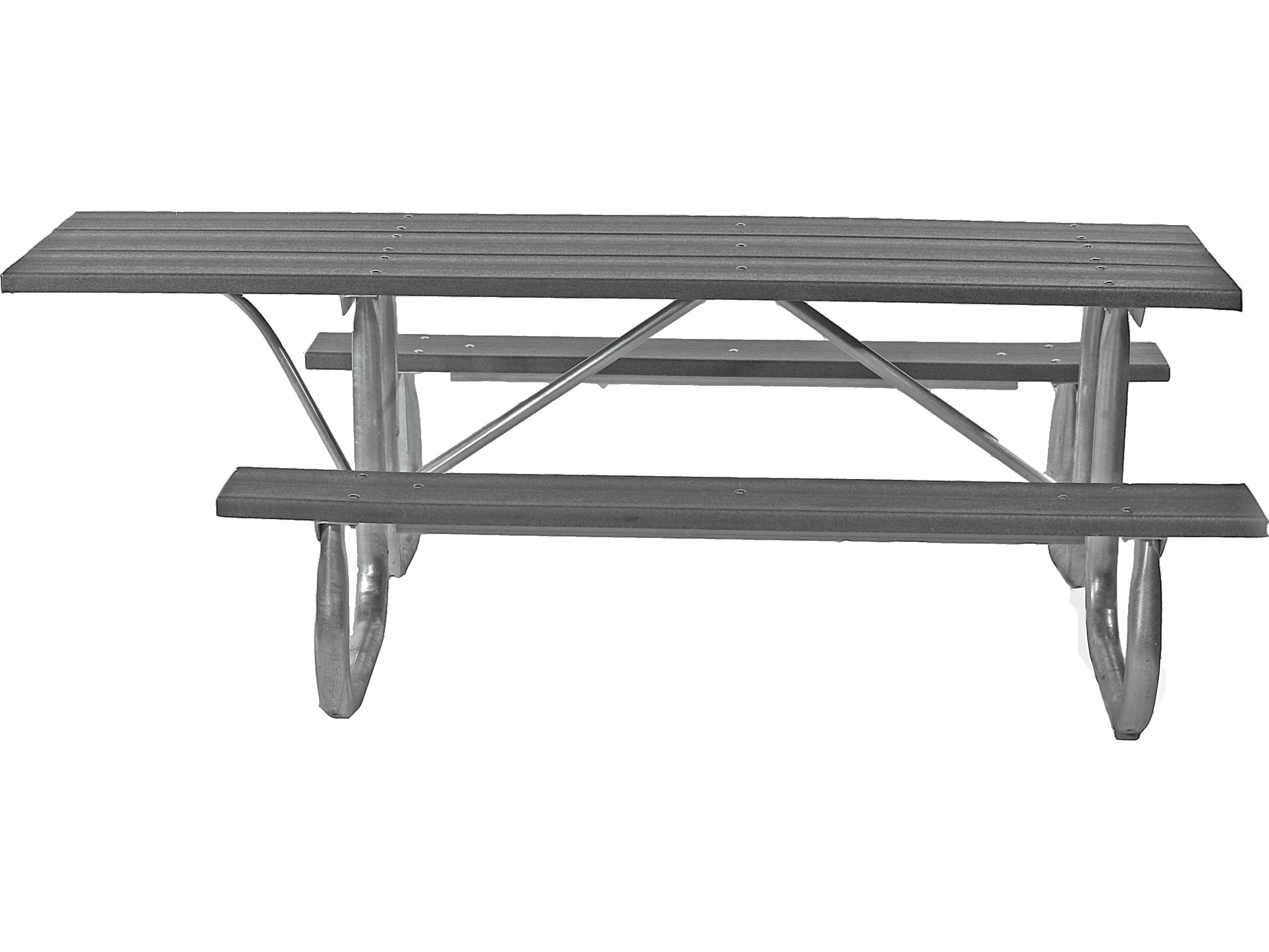 Frog Furnishings Galvanized Steel ADA Rectangular Outdoor Patio Picnic Table
