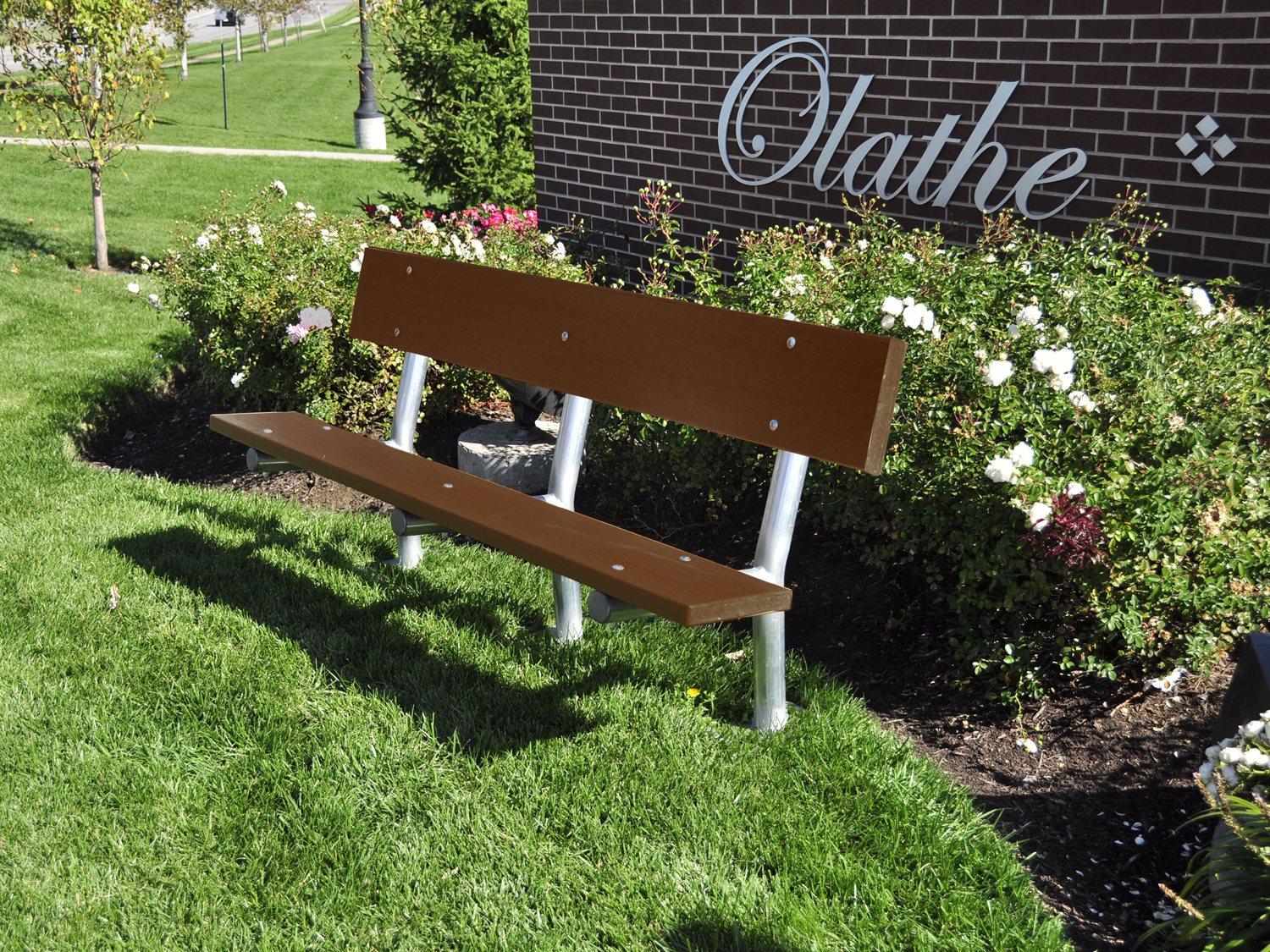 Frog Furnishings Madison Steel 6 ft. In-ground Outdoor Bench