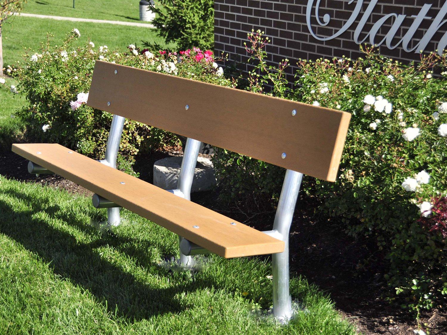 Frog Furnishings Madison Steel 6 ft. In-ground Outdoor Bench
