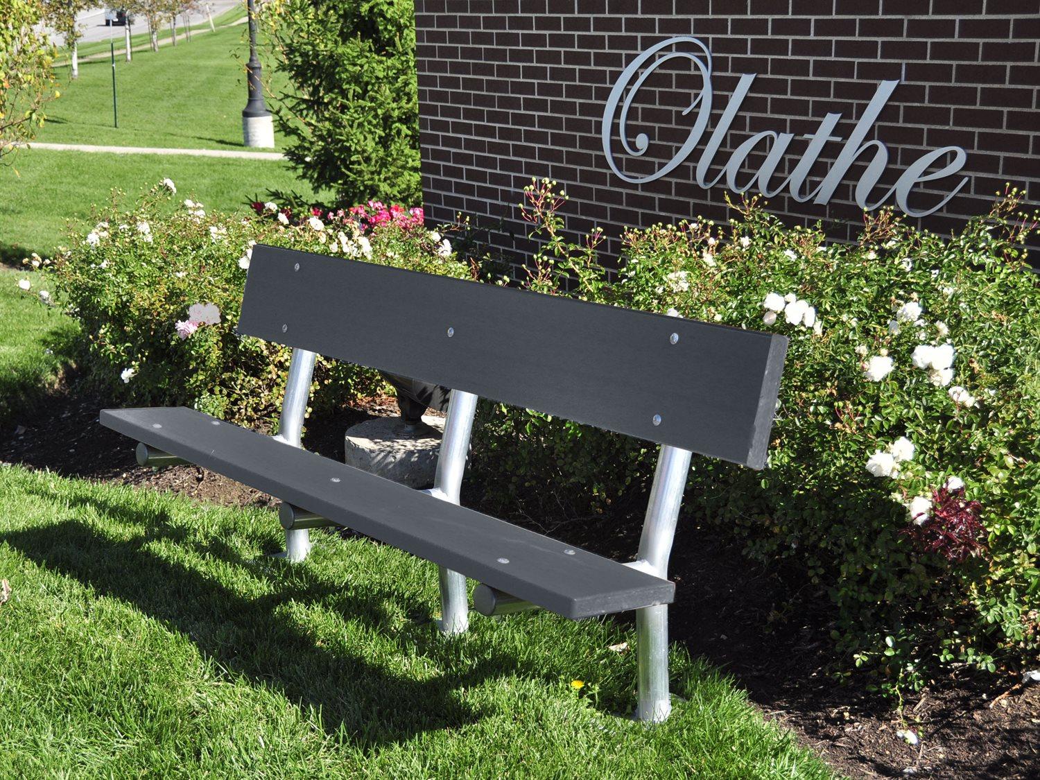 Frog Furnishings Madison Steel 6 ft. In-ground Outdoor Bench