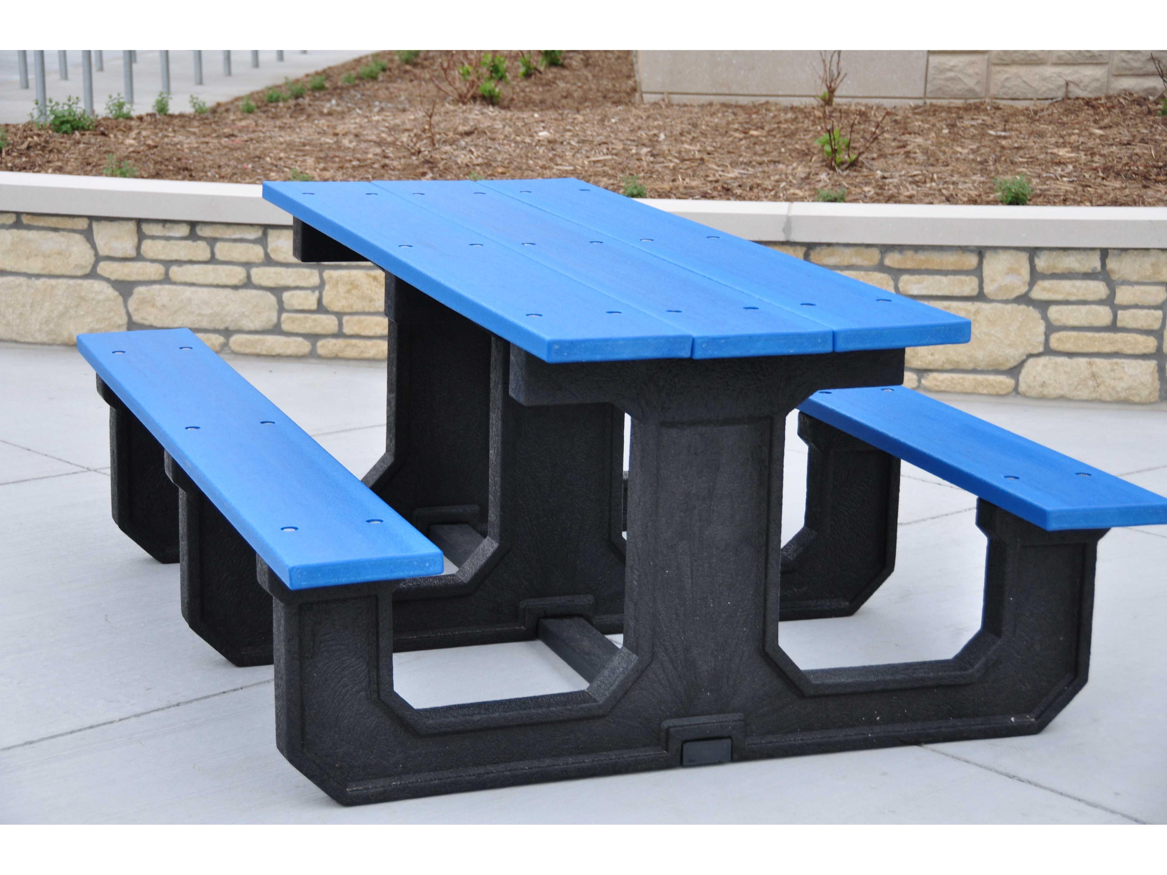 Frog Furnishings Park Place ADA Recycled Plastic Rectangular Patio Picnic Table