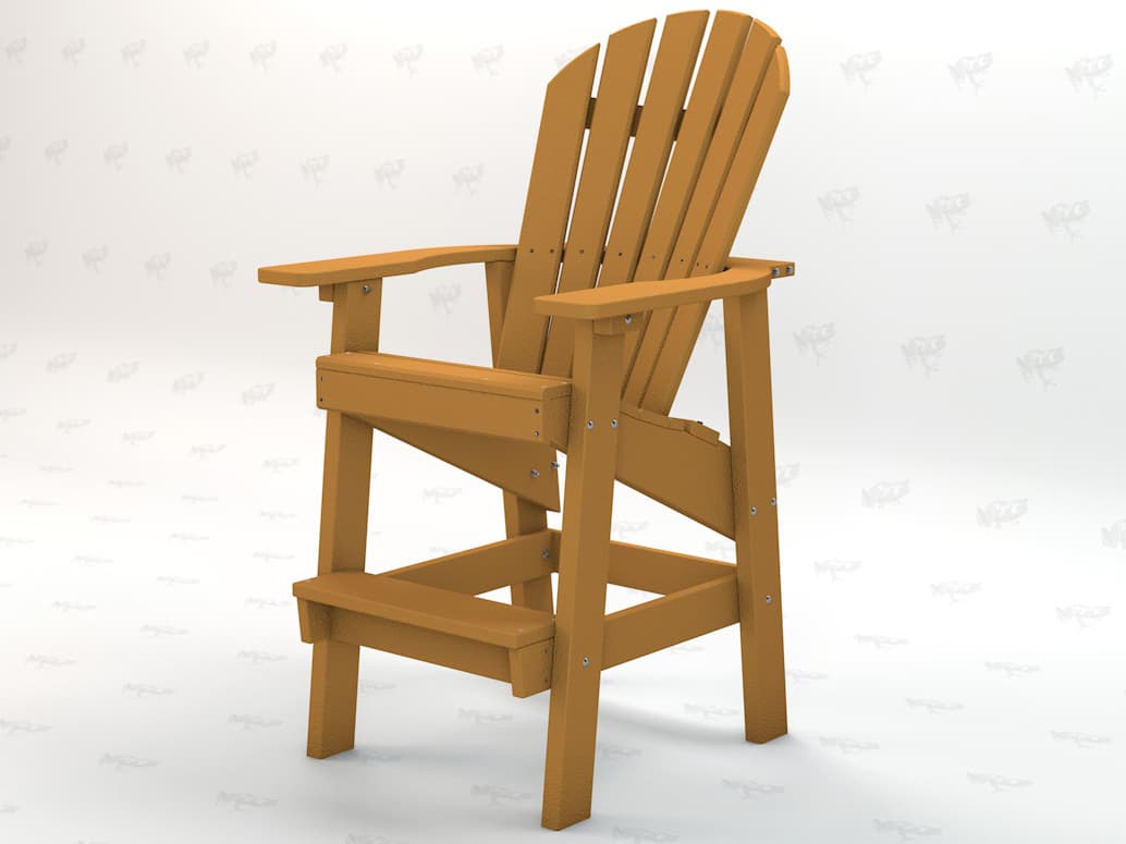 Frog Furnishings Adirondack Recycled Plastic Clearwater Counter Chair