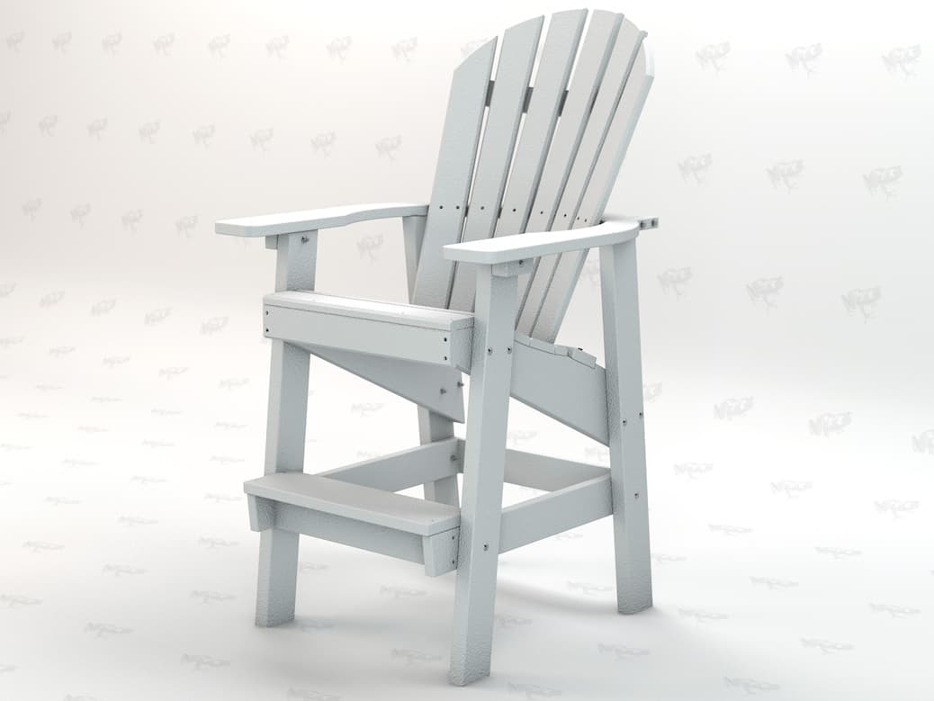 Frog Furnishings Adirondack Recycled Plastic Clearwater Counter Chair