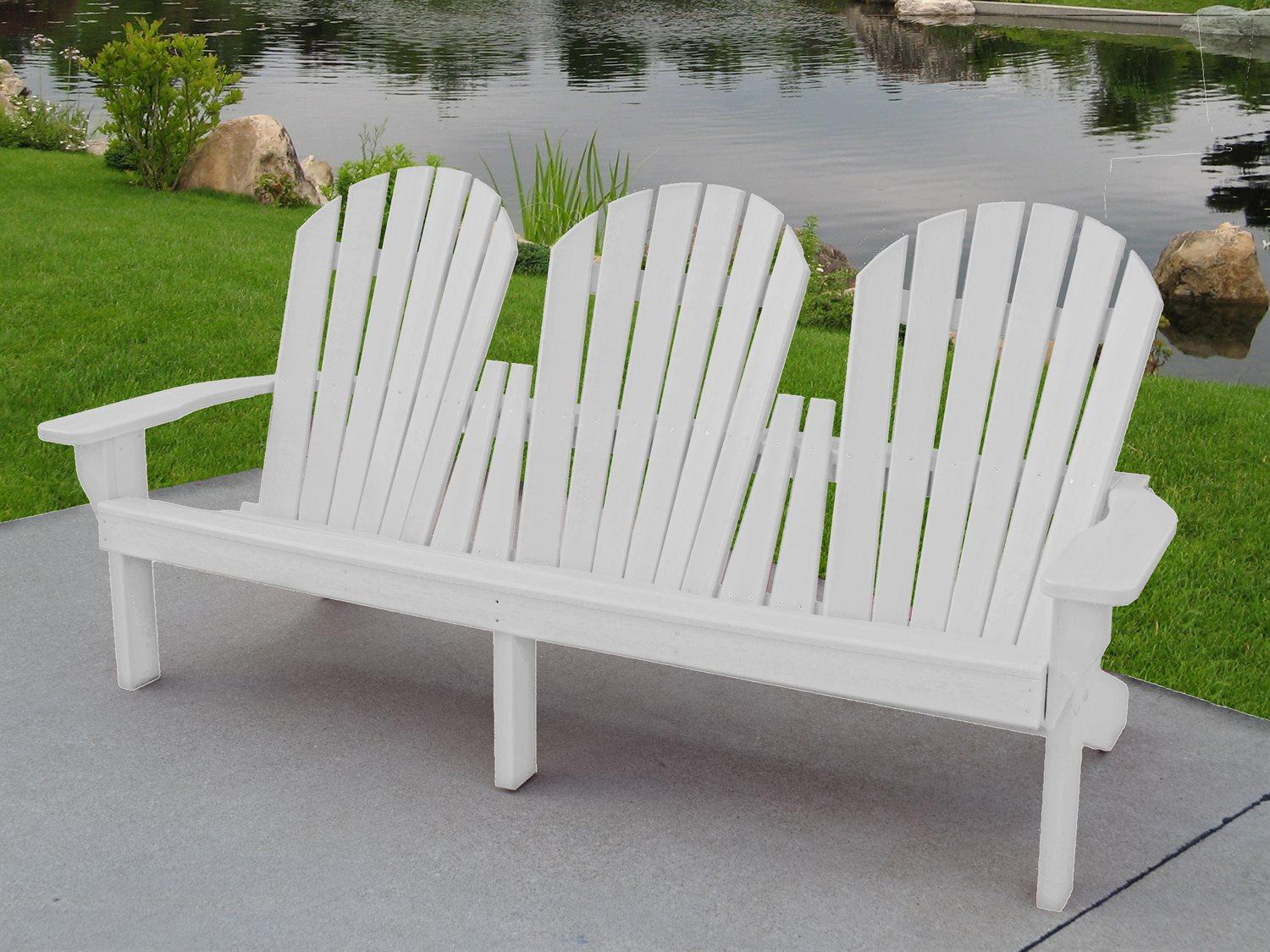 Frog Furnishings Adirondack Recycled Plastic Grand Isle 3 Seater Outdoor Patio Bench