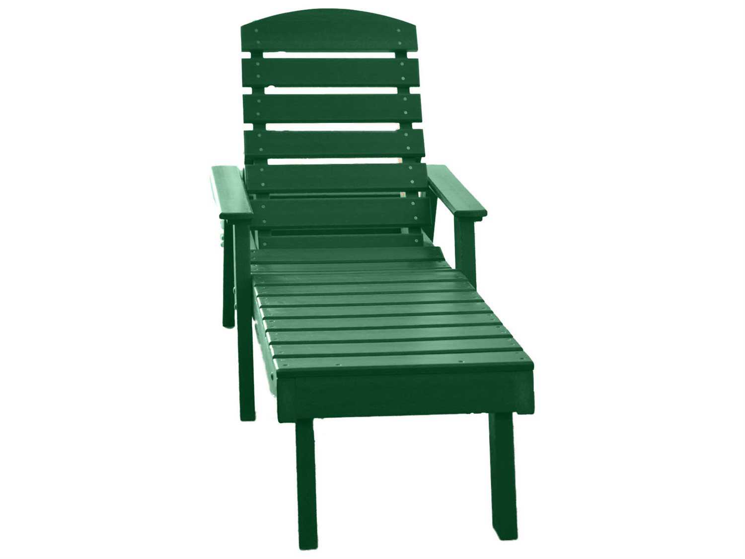 Frog Furnishings Adirondack Recycled Plastic Pensacola Outdoor Patio Chaise Lounge
