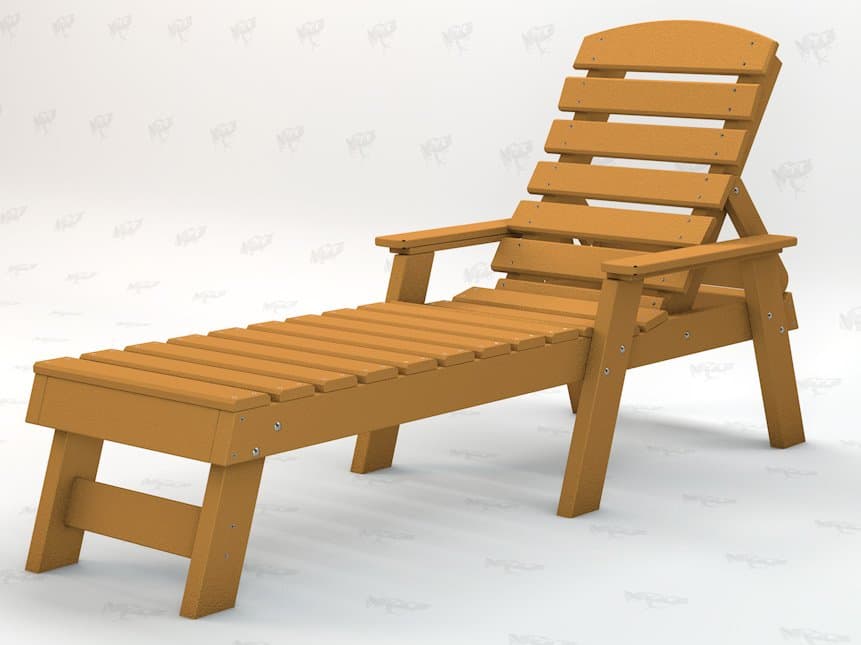 Frog Furnishings Adirondack Recycled Plastic Pensacola Outdoor Patio Chaise Lounge