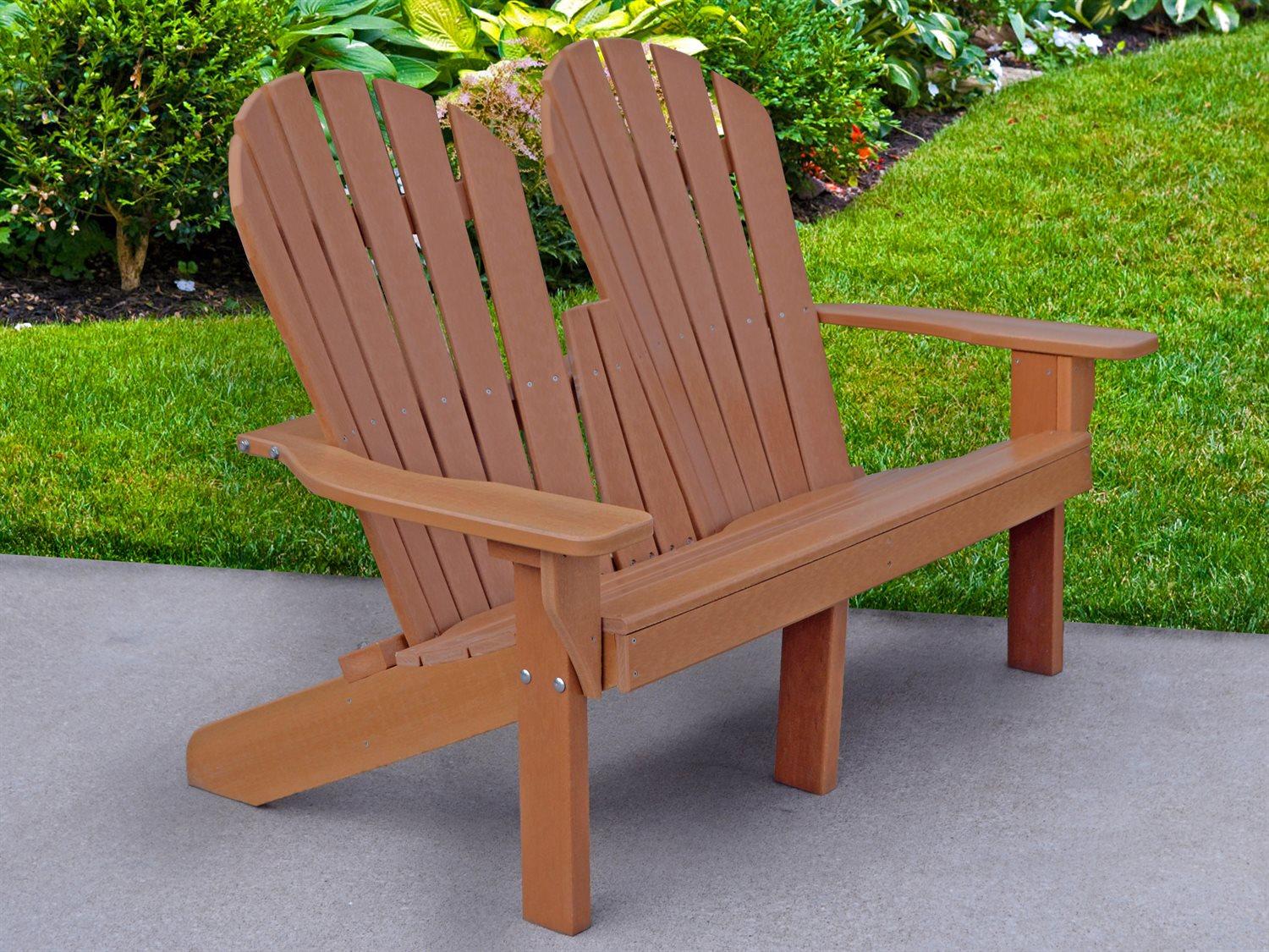 Frog Furnishings Riviera Recycled Plastic 2-Seat Adirondack