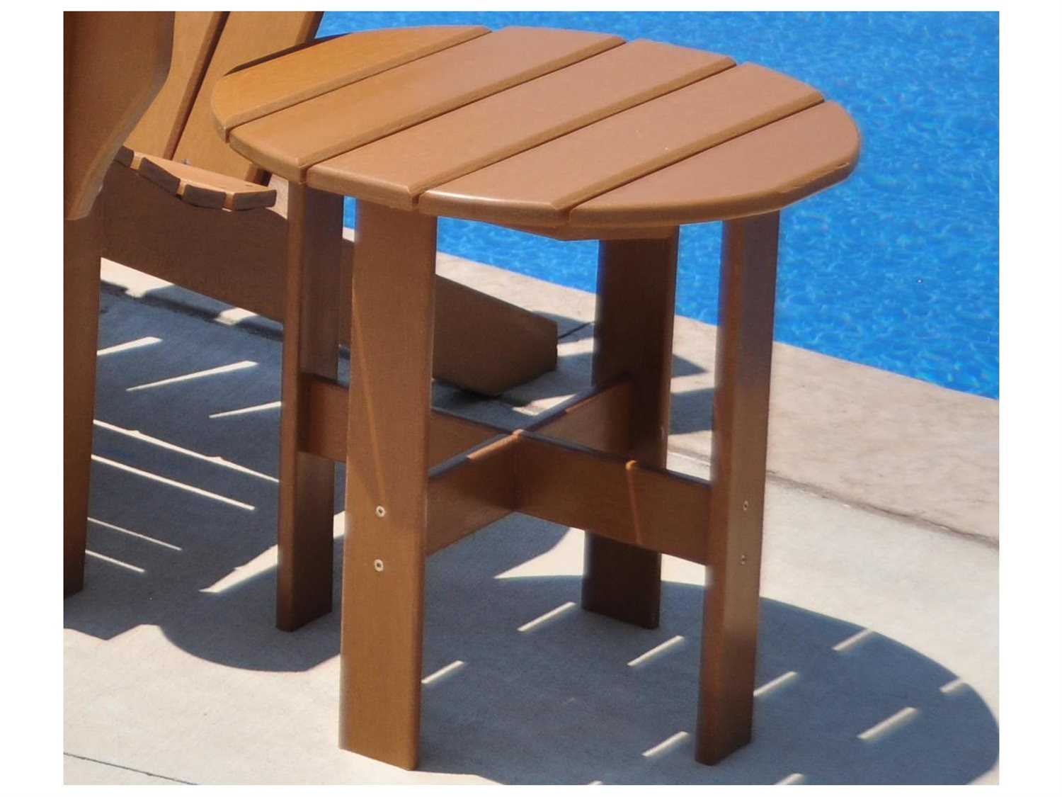 Frog Furnishings Adirondack Recycled Plastic Round Patio End Table