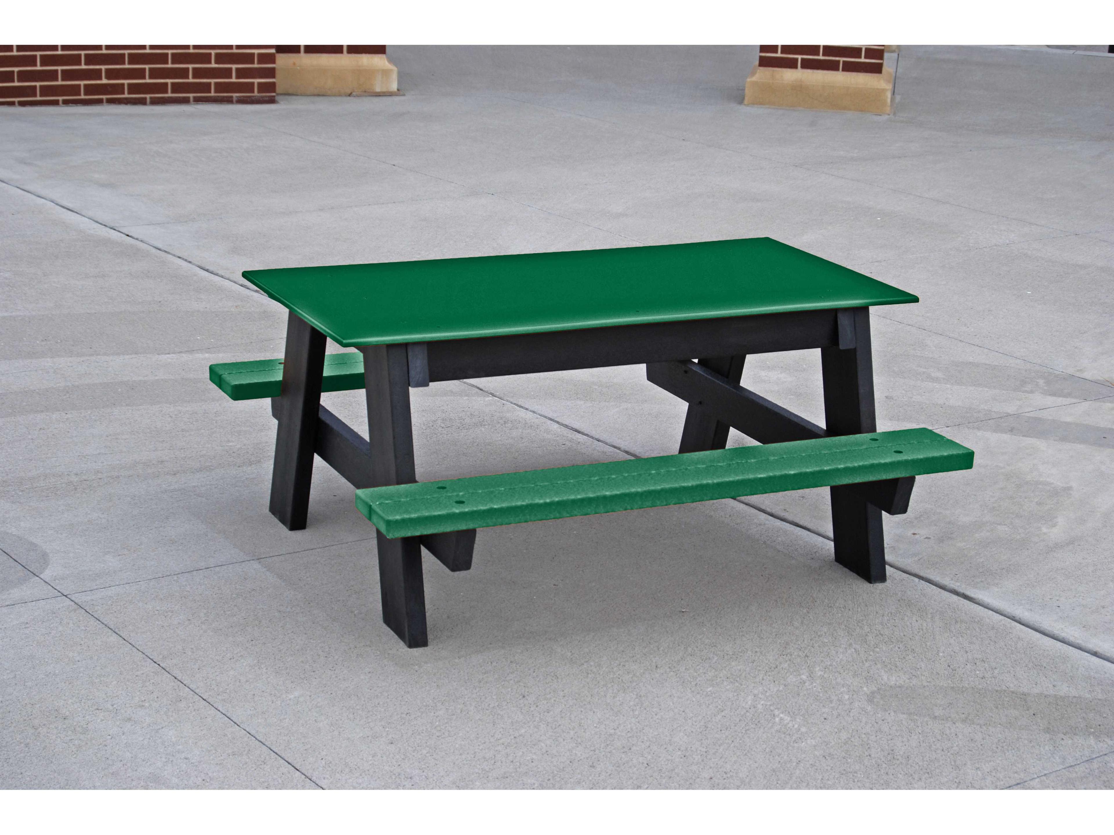 Frog Furnishings Kids Recycled Plastic Rectangular Outdoor Patio Picnic Table