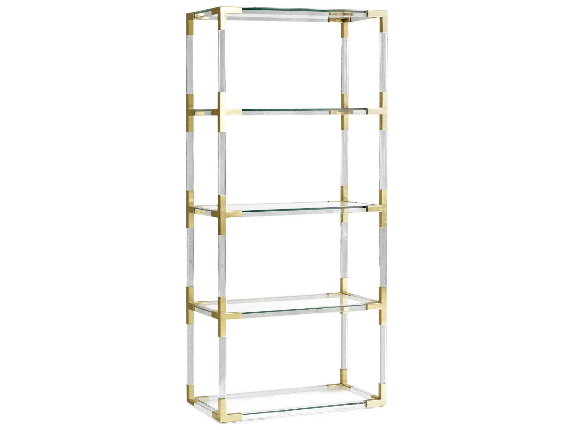 Jonathan Adler Jacques Clear / Brass Etagere
