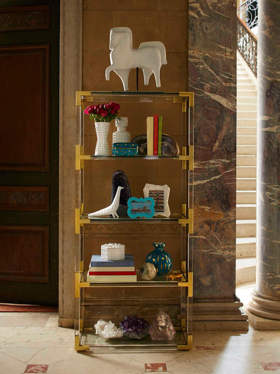 Jonathan Adler Jacques Clear / Brass Etagere
