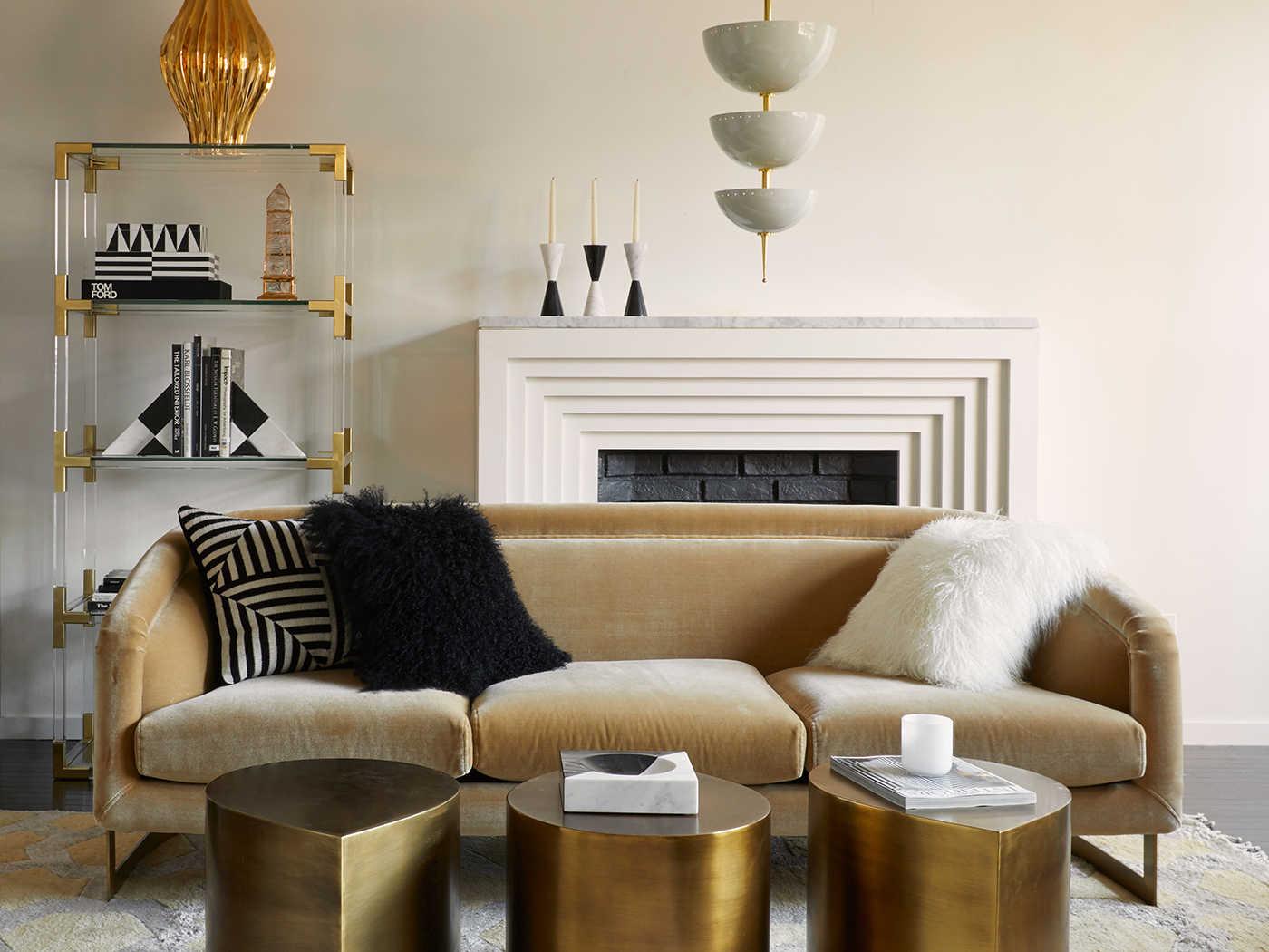 Jonathan Adler Jacques Clear / Brass Etagere