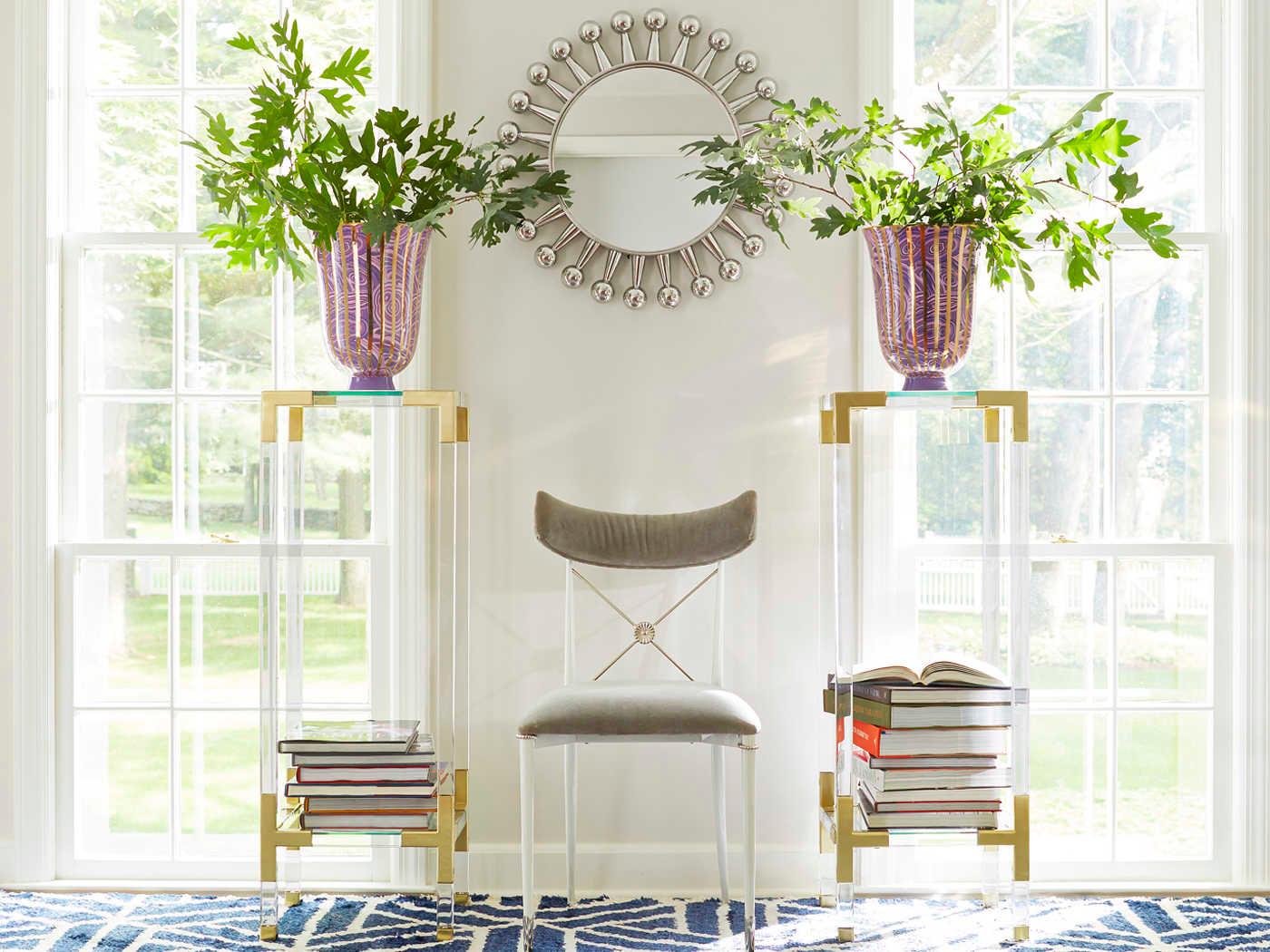 Jonathan Adler Jacques Square Glass Brass End Table