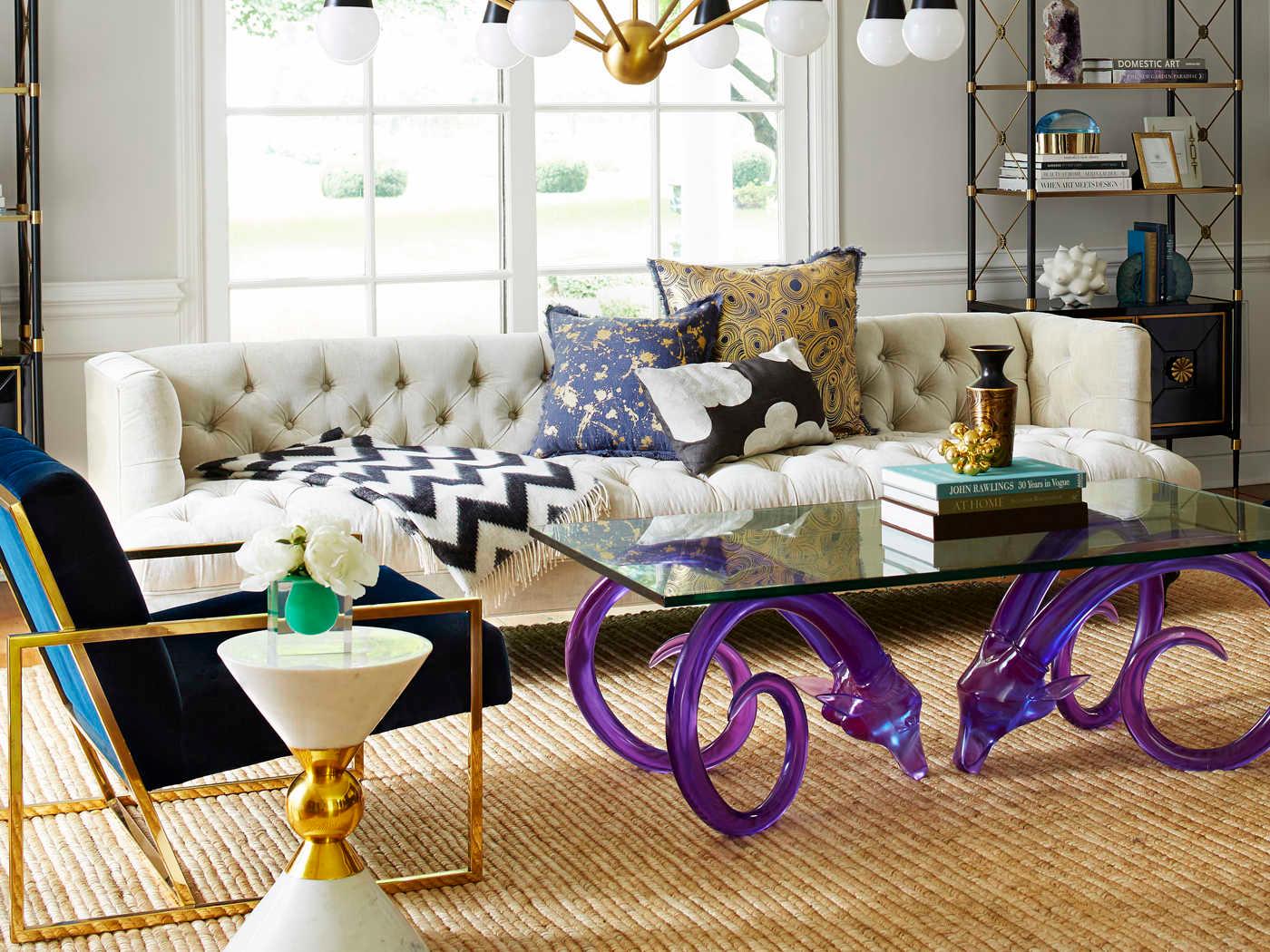 Jonathan Adler Canaan Round White Marble End Table