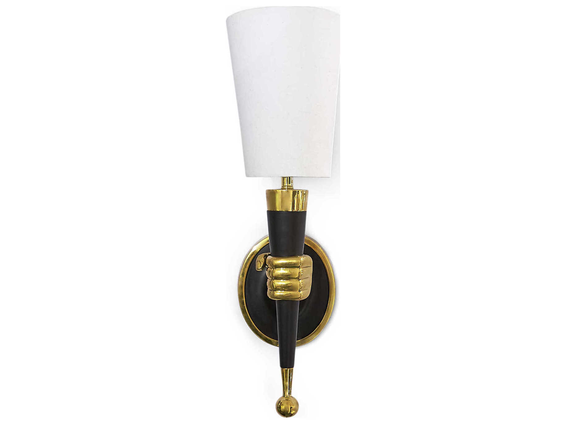 Jonathan Adler Brass 1-Light Polished Blackened Wall Sconce