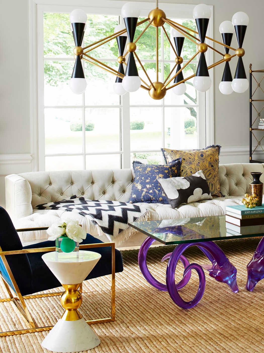 Jonathan Adler Caracas 16-Light Black Brass Globe Chandelier