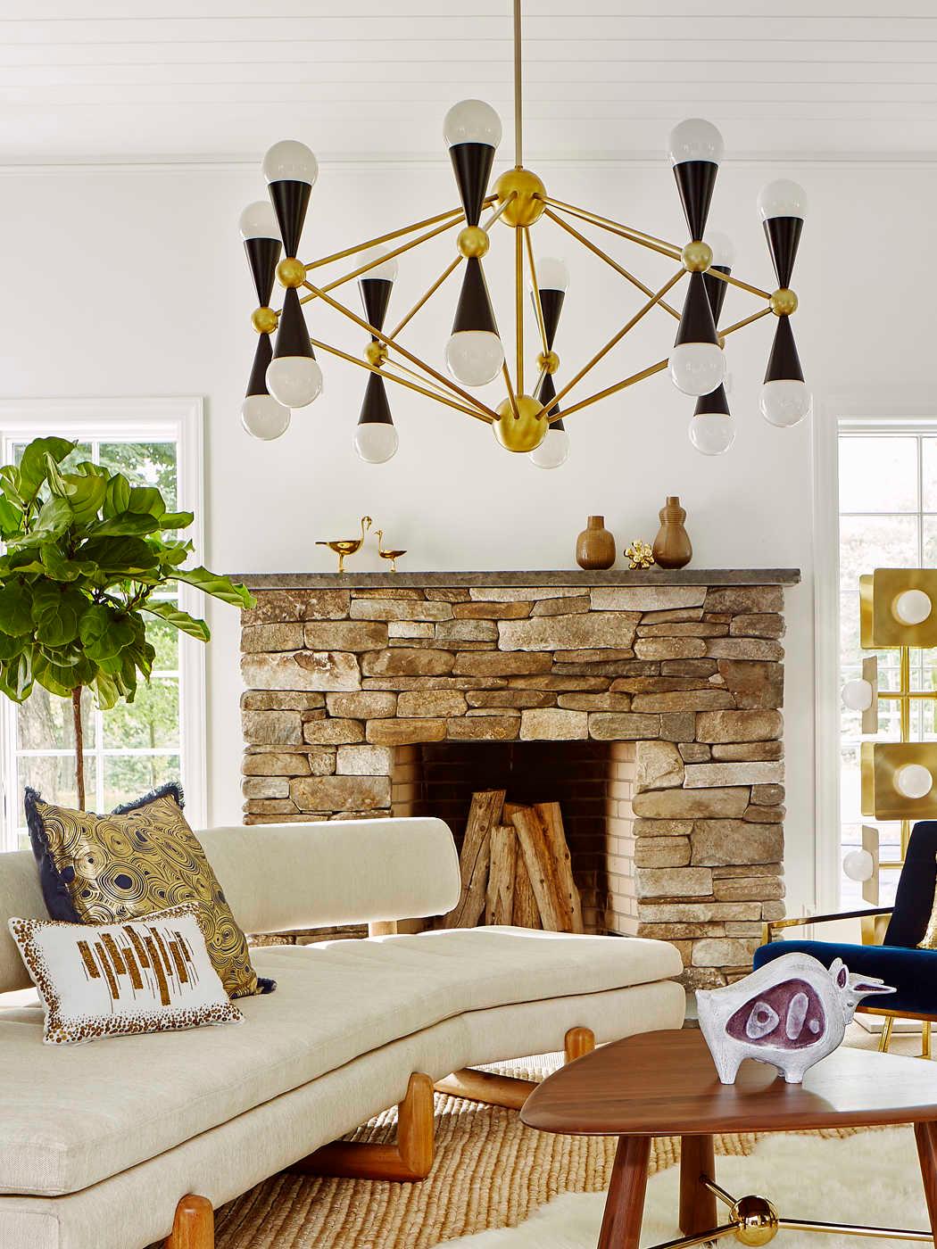 Jonathan Adler Caracas 16-Light Black Brass Globe Chandelier