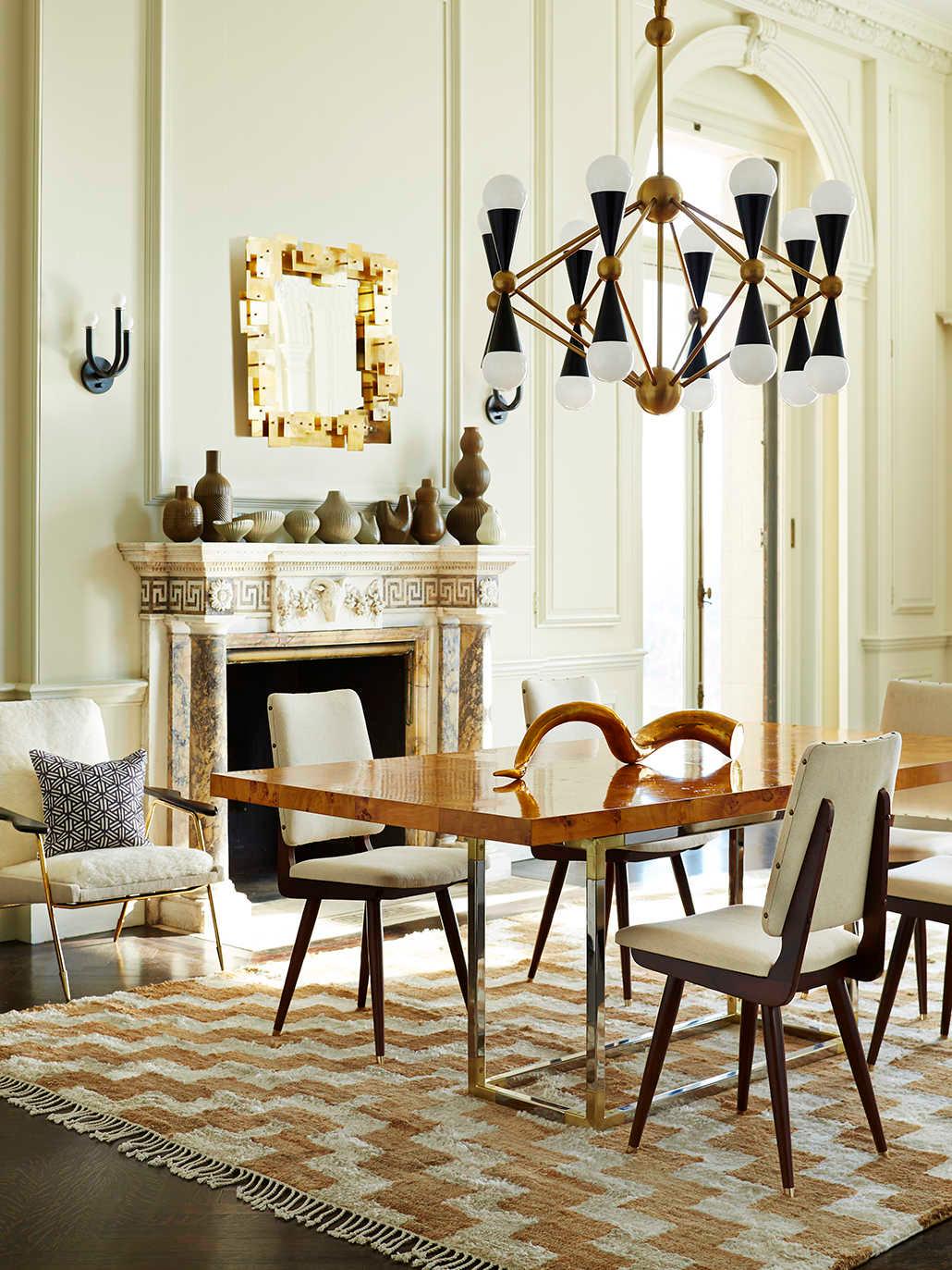 Jonathan Adler Caracas 16-Light Black Brass Globe Chandelier
