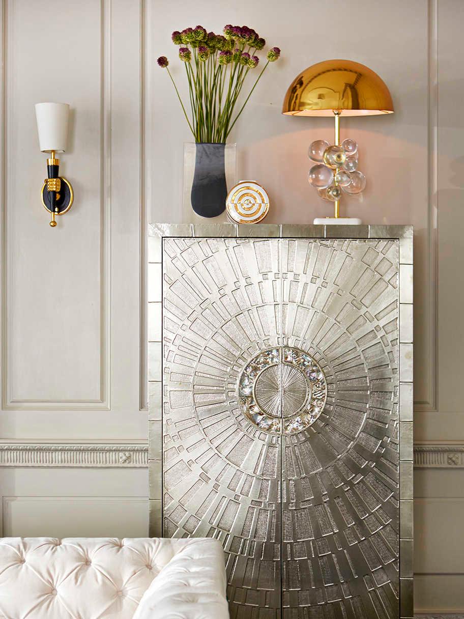 Jonathan Adler Globo Clear Brass Buffet Lamp