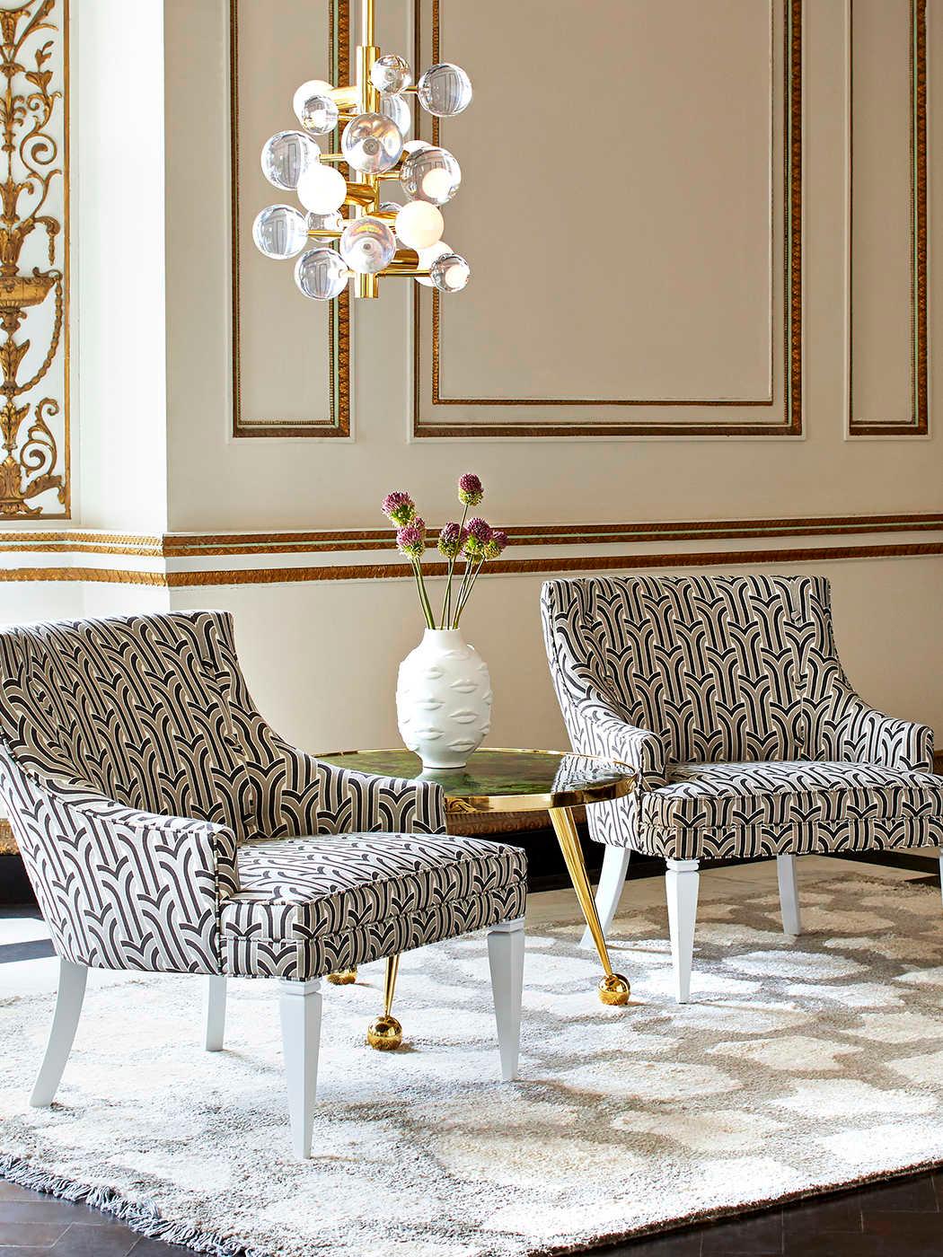 Jonathan Adler Globo 5-Light Clear Antique Brass Gold Globe Pendant