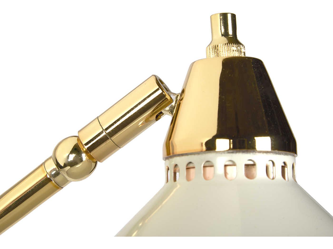 Jonathan Adler Maxime Brass Antique White Floor Lamp