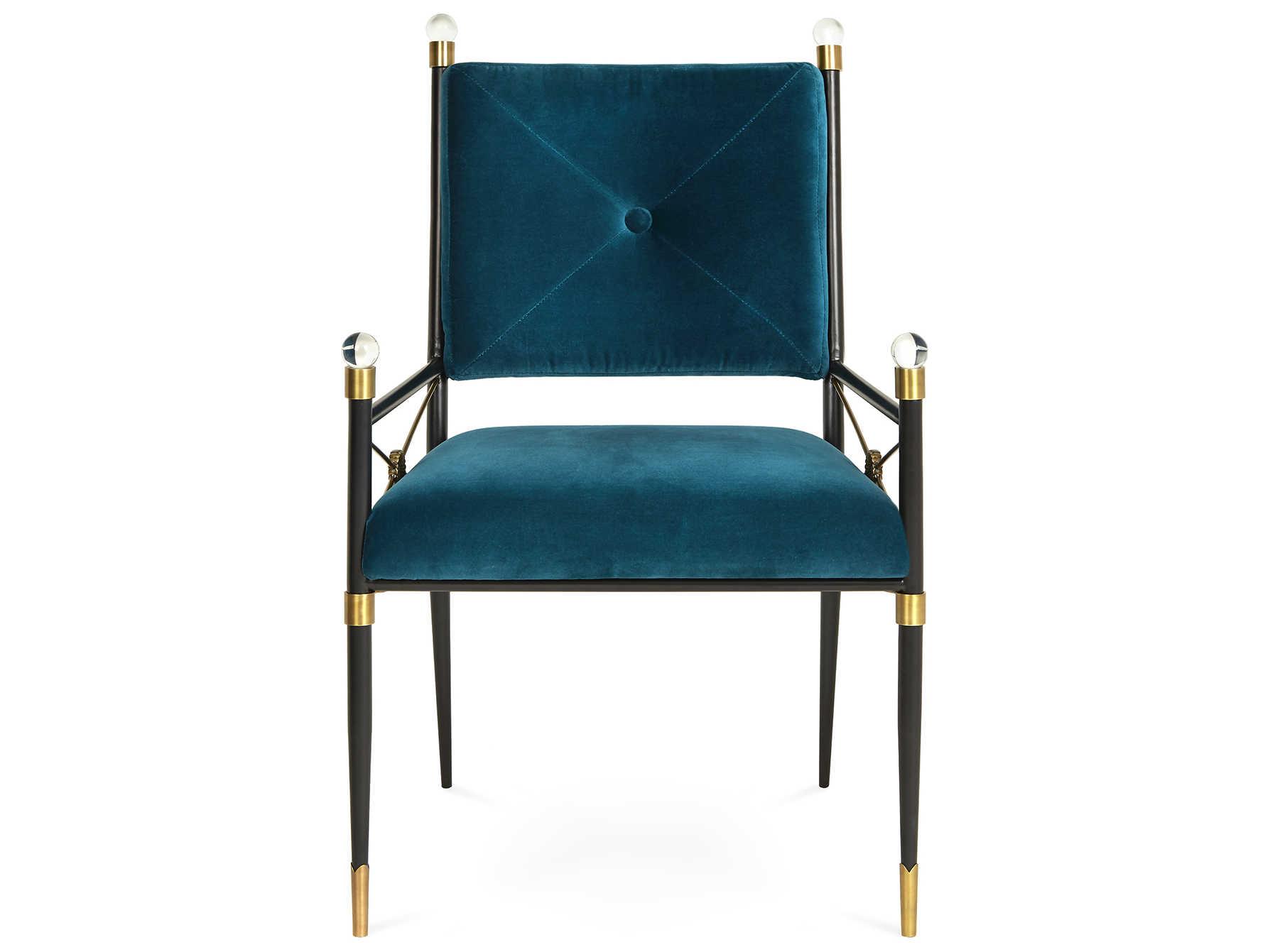 Jonathan Adler Rider Blue Arm Dining Chair