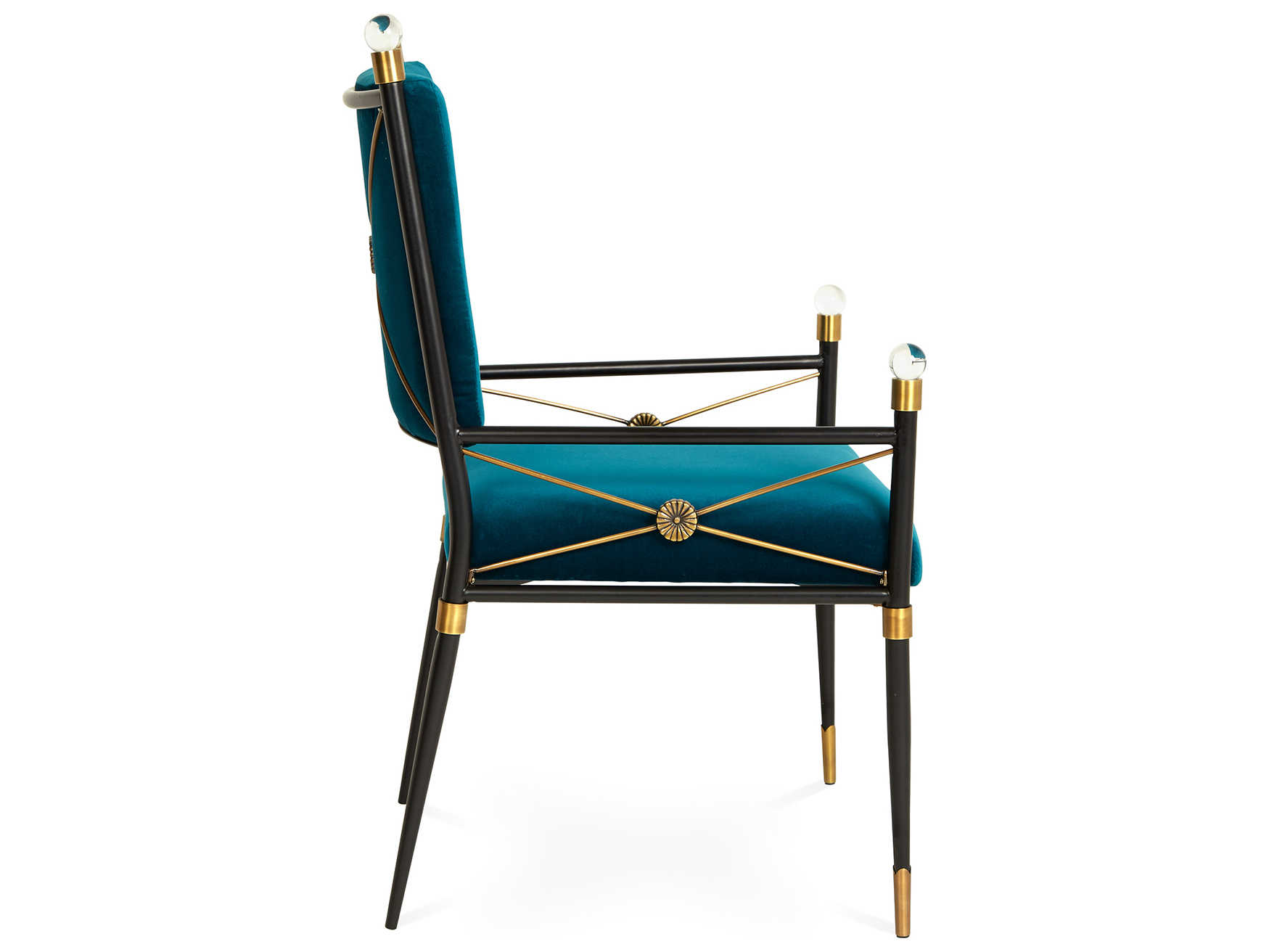 Jonathan Adler Rider Blue Arm Dining Chair