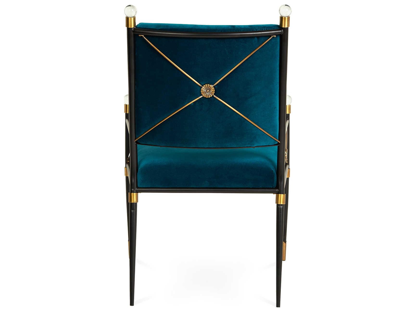 Jonathan Adler Rider Blue Arm Dining Chair