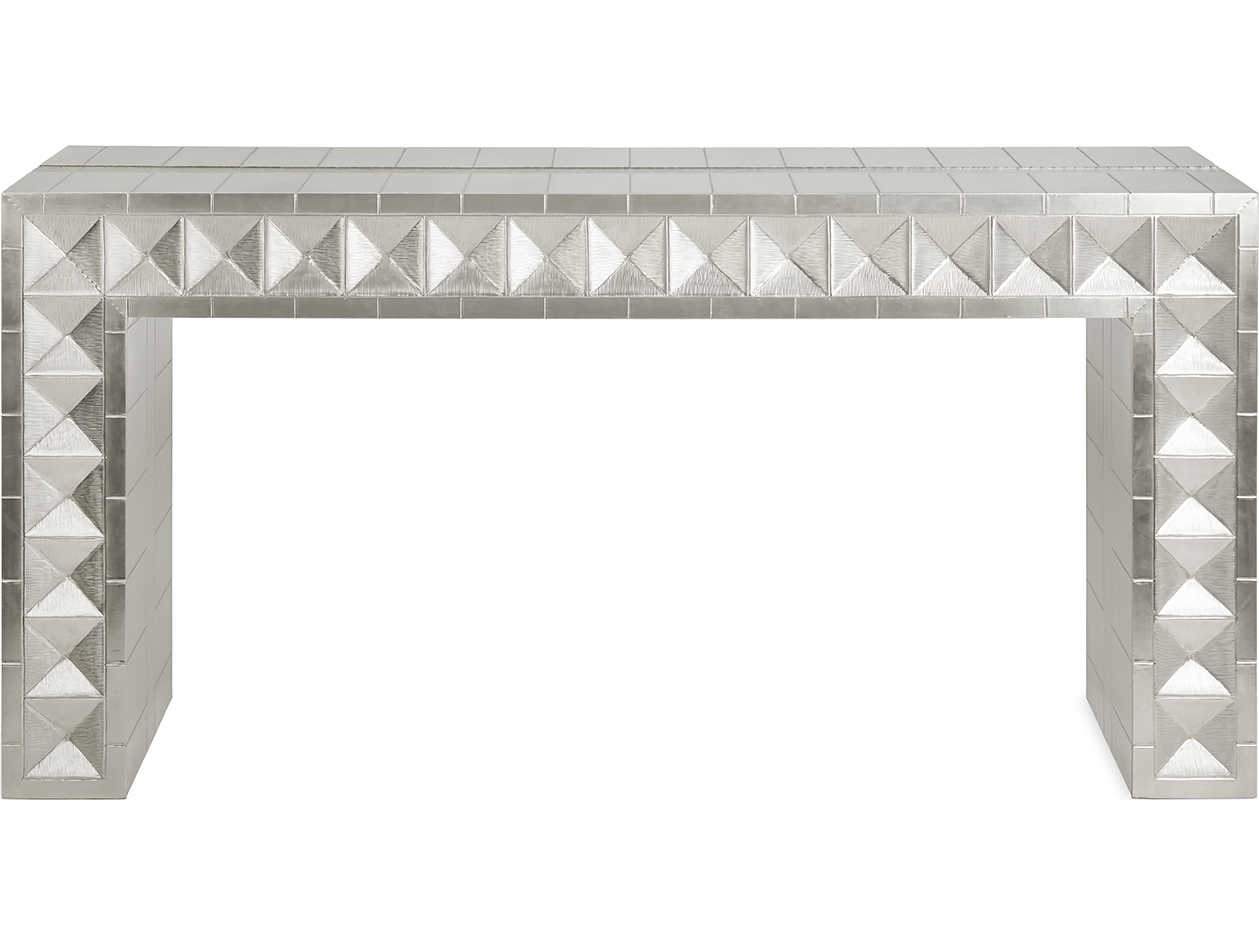 Jonathan Adler Talitha Rectangular Metal Nickel Console Table